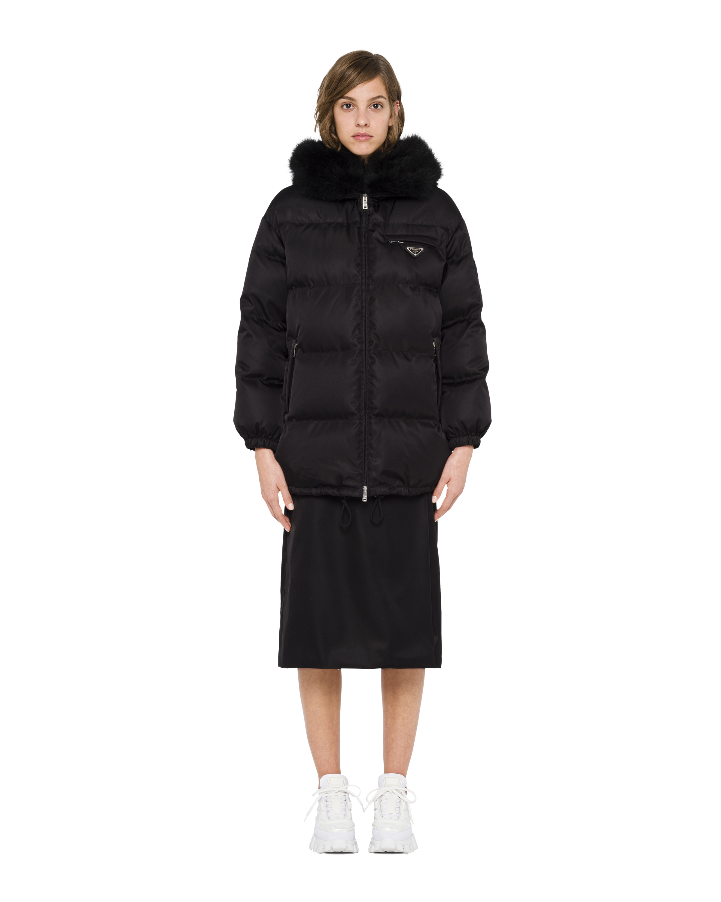 Prada nylon shop gabardine puffer jacket