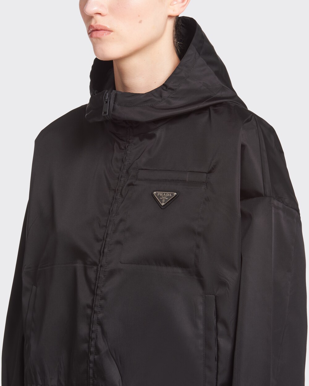 Black Re-Nylon Gabardine blouson jacket 