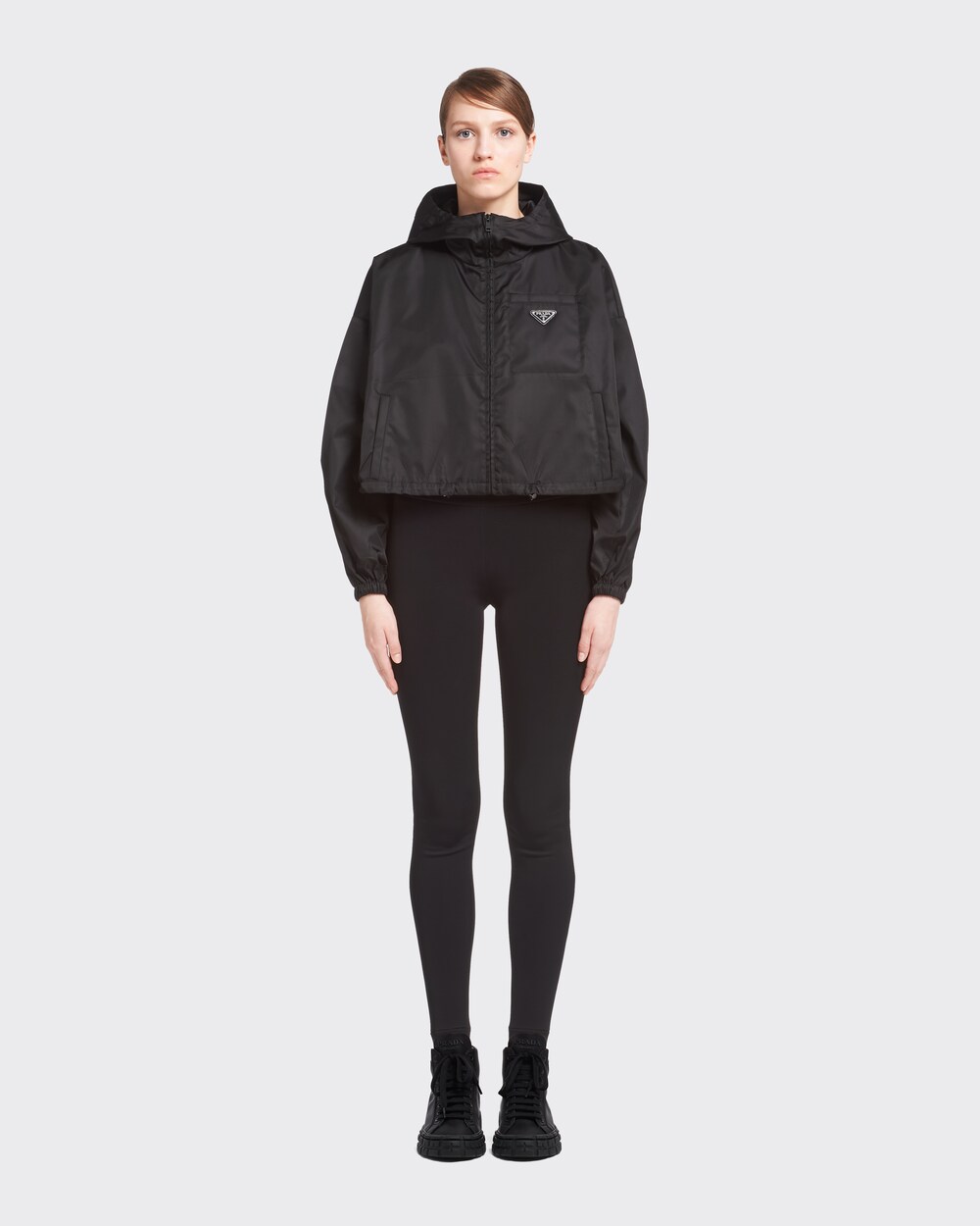 Black Re-Nylon Gabardine blouson jacket 