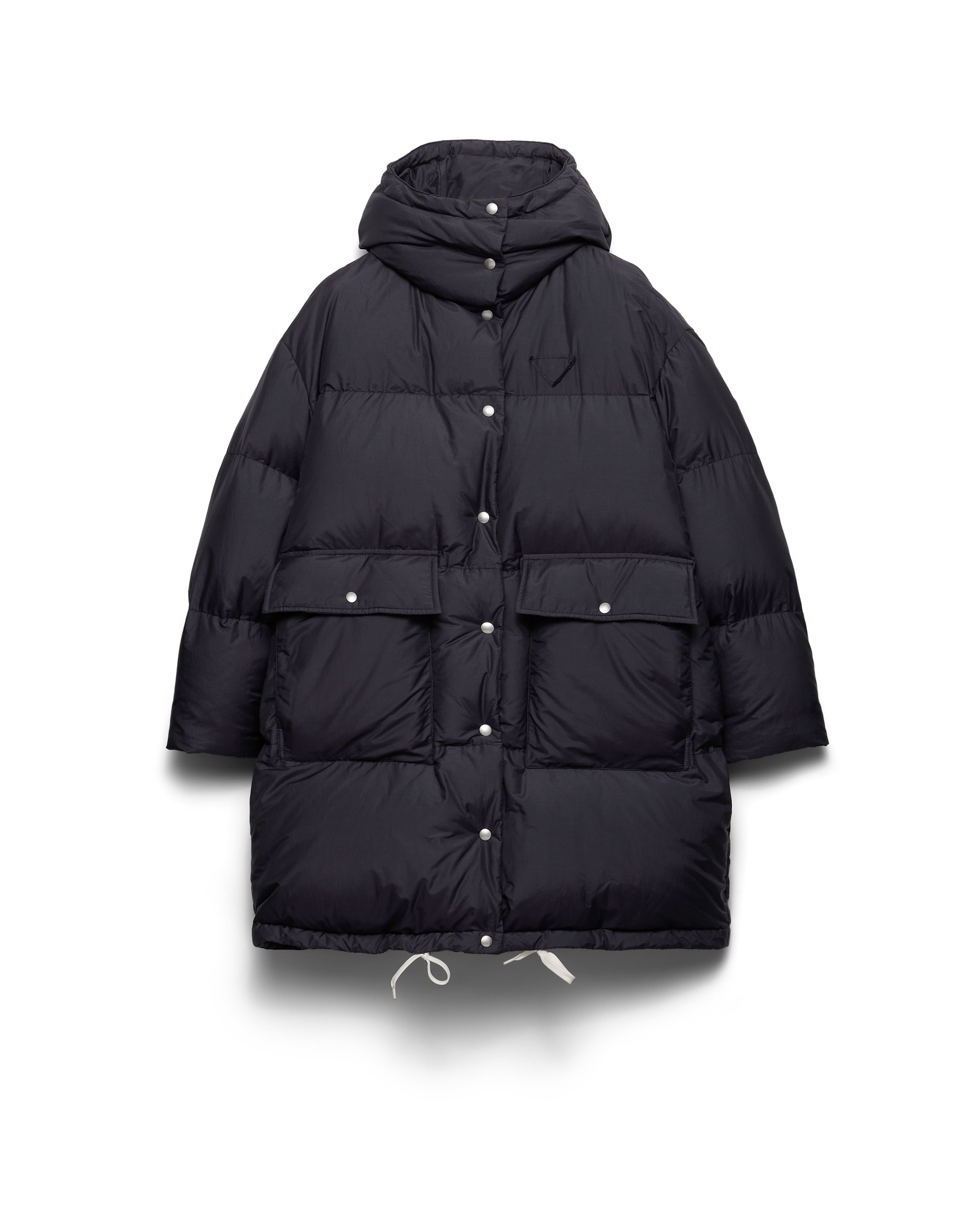 Prada Womens Blue Oversized Hooded Shell-down Parka Coat In Blue