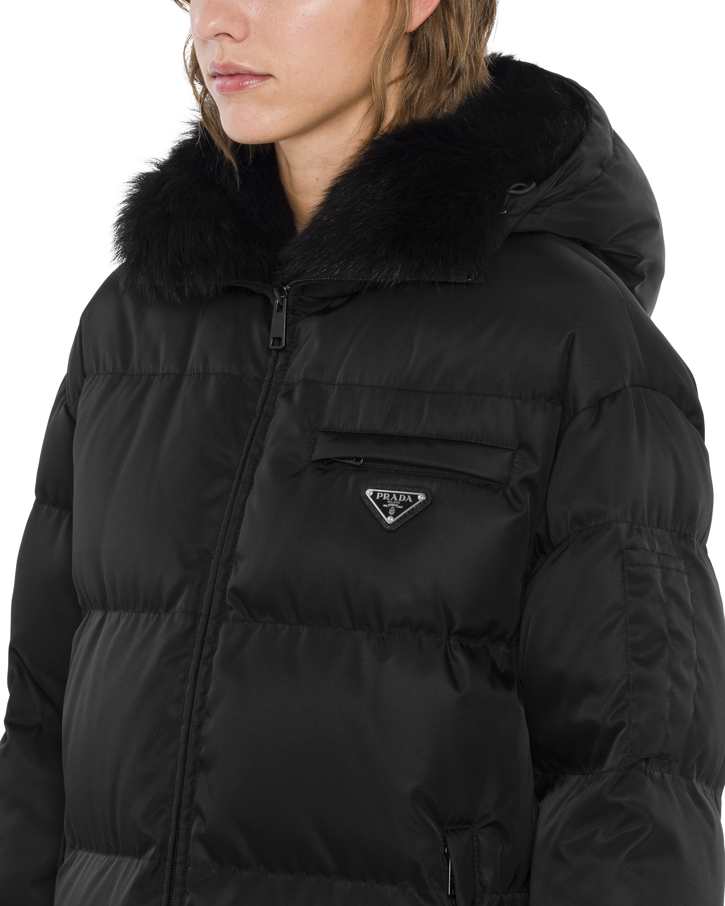 Prada fur on sale hood coat