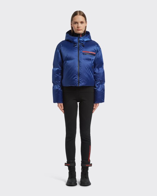 Prada Cropped technical nylon down jacket 2