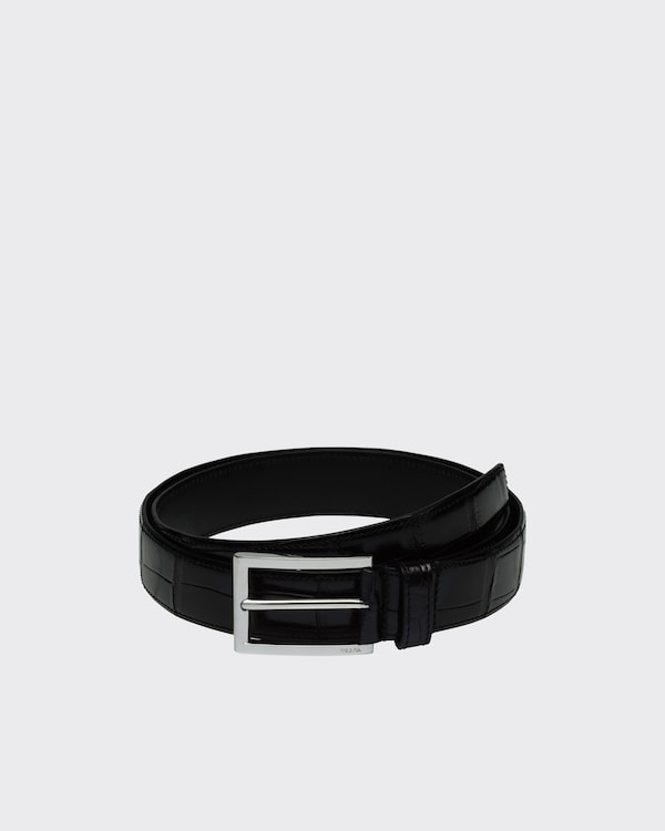 Prada サフィアーノレザー ベルト | ブラック | FARFETCH JP