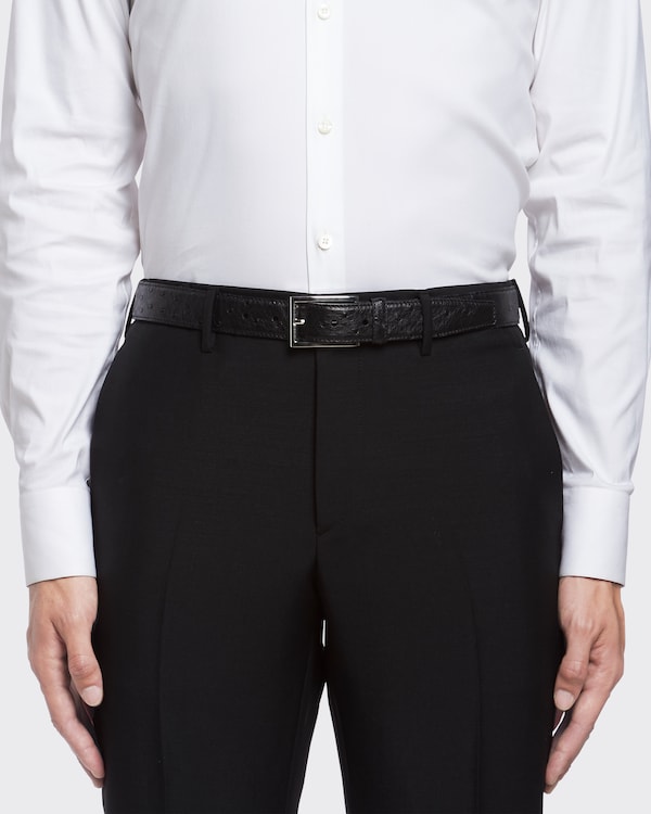 Ostrich leather belt - Black Ostrich leather belt - Black