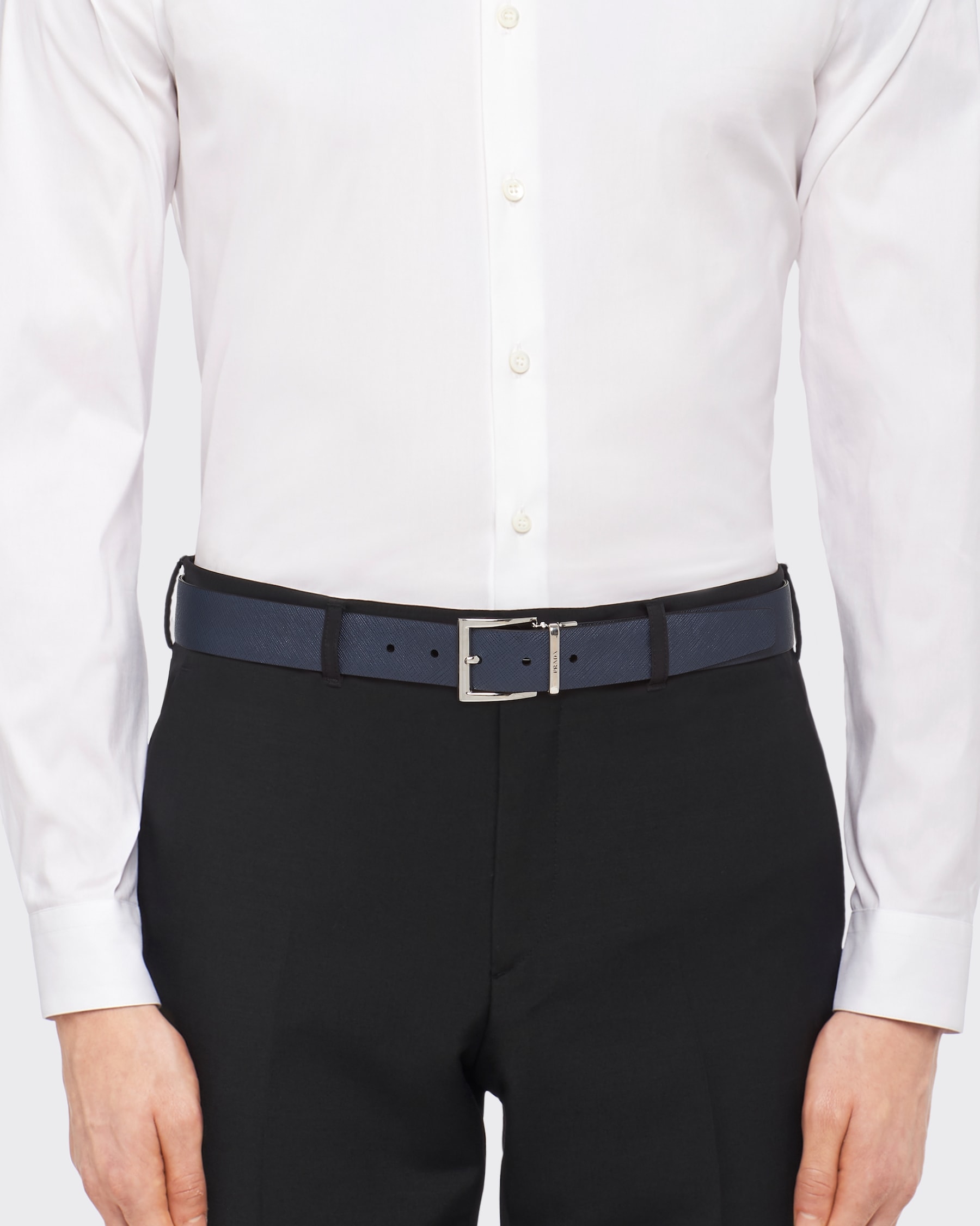 PRADA 25S BELT 10 MM IN REDDISH BROWN CALFSKIN 598370