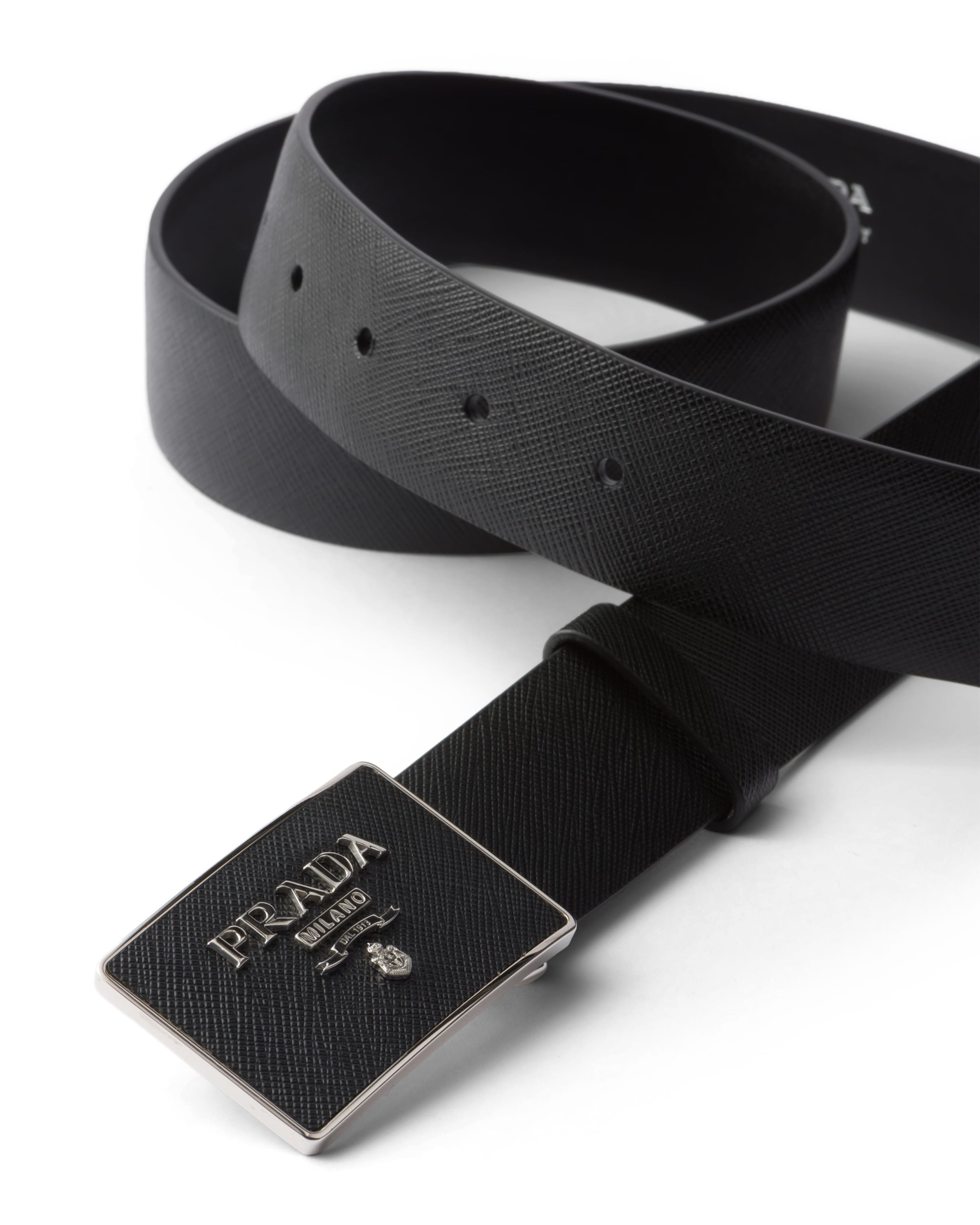 Prada Men's Black Other Materials Belt In Black