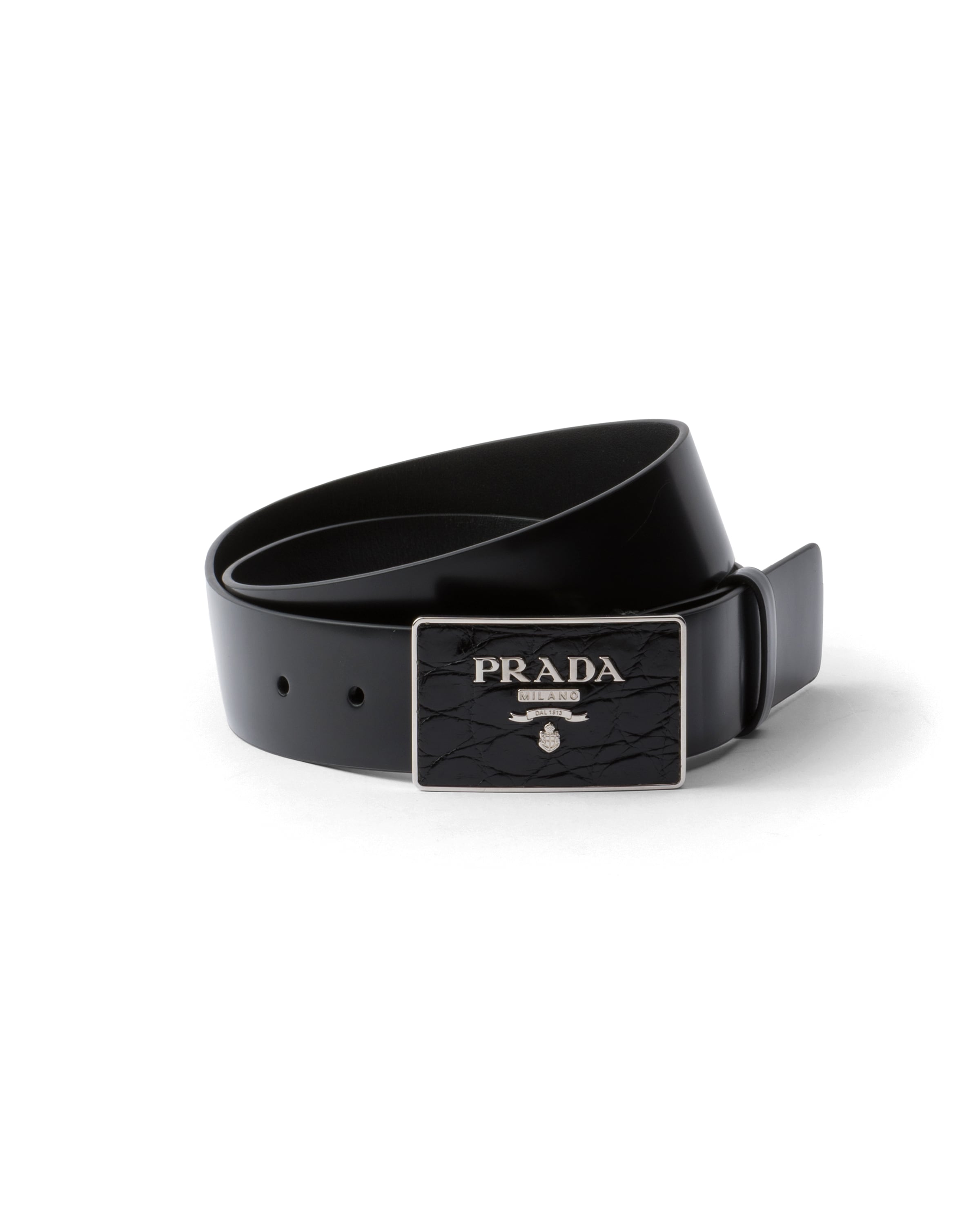 Prada Men's Black Other Materials Belt In Black