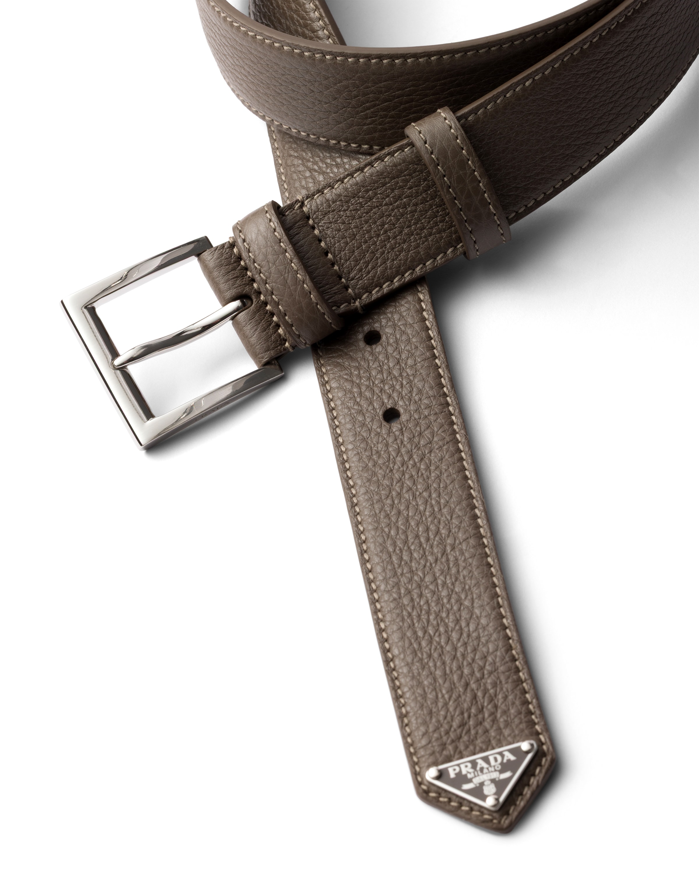 Prada Leather Logo Belt