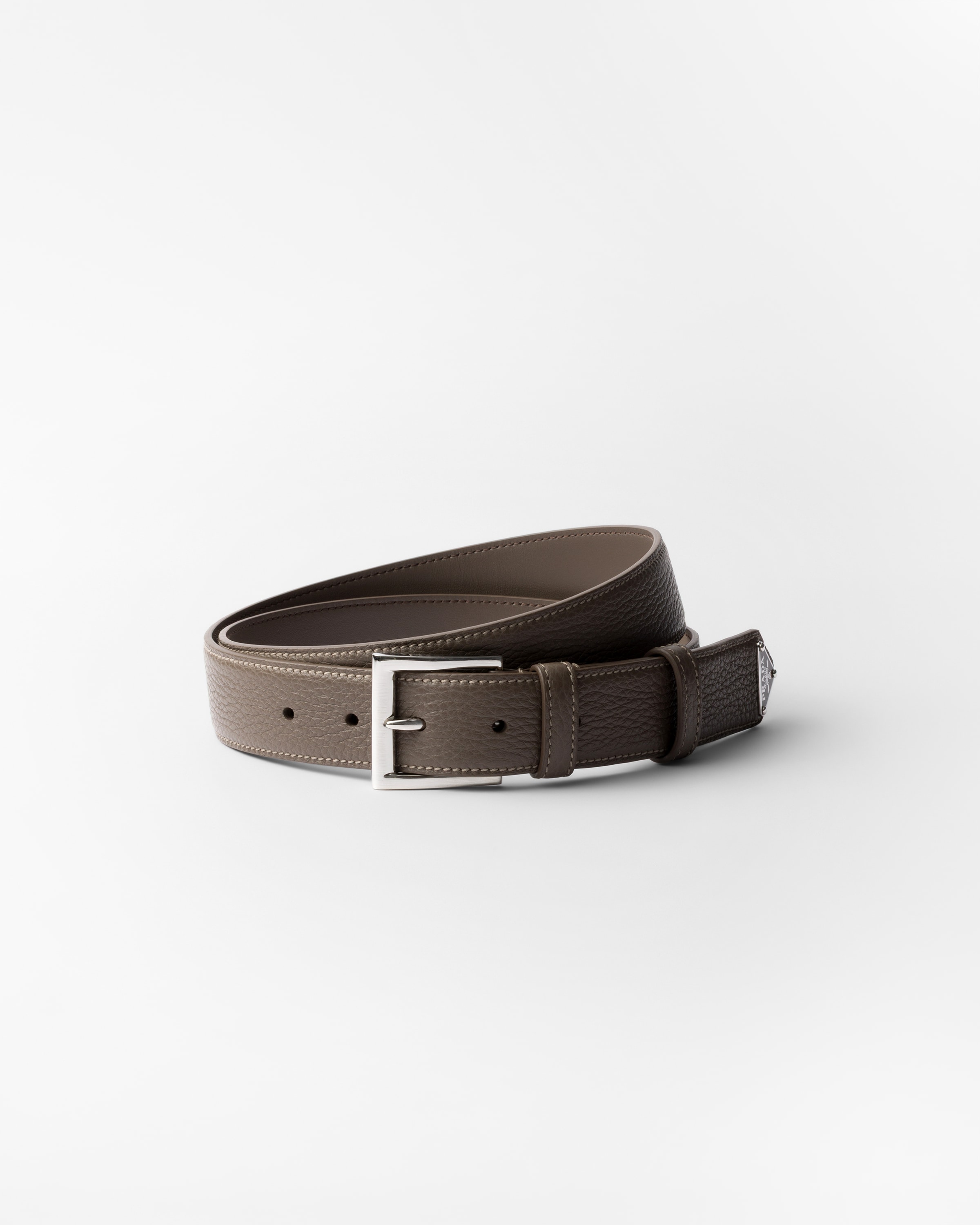 Prada Leather Belt, Men, , Size 105
