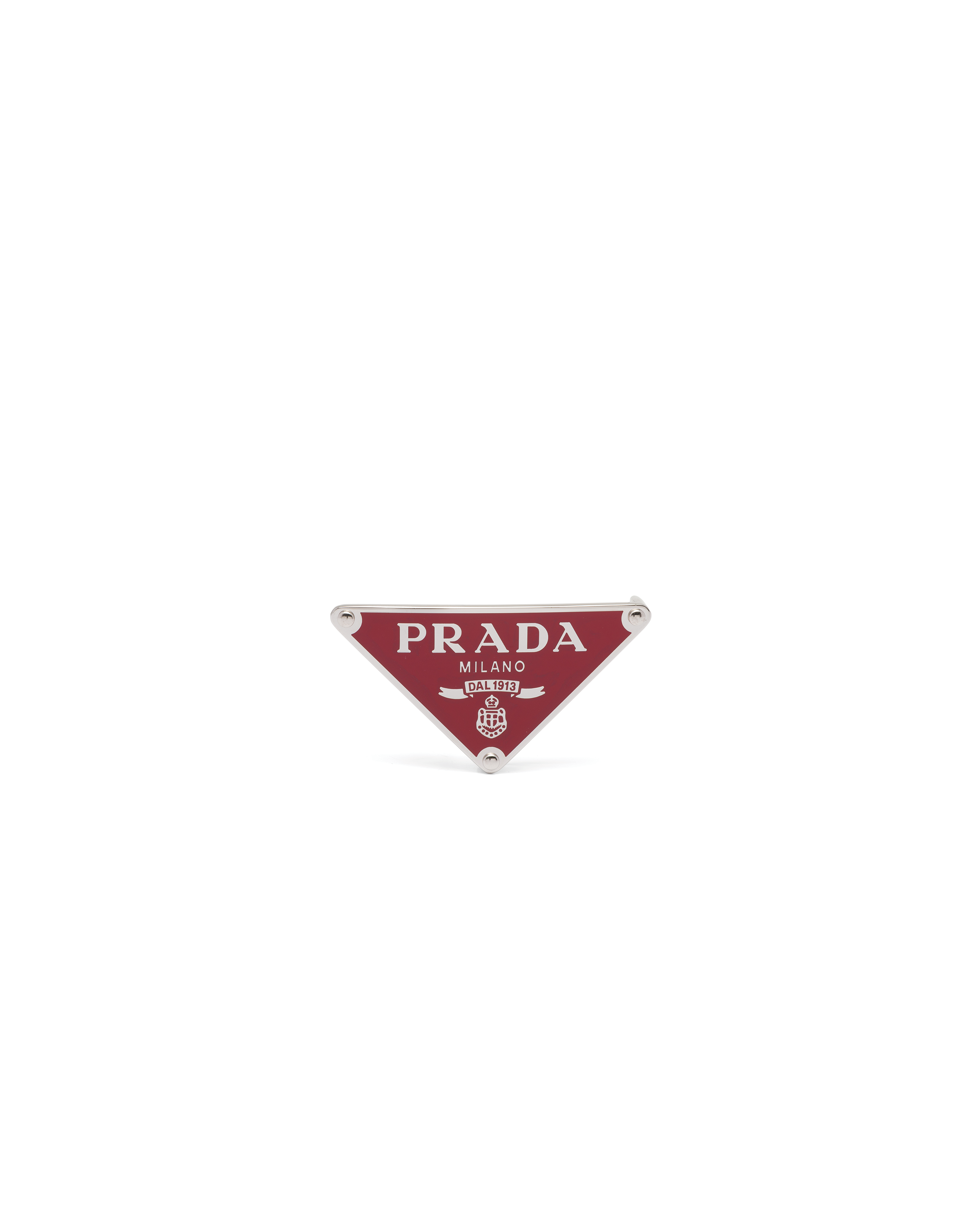 Prada Emaillierte Gürtelschliesse Aus Metall In Fiery Red