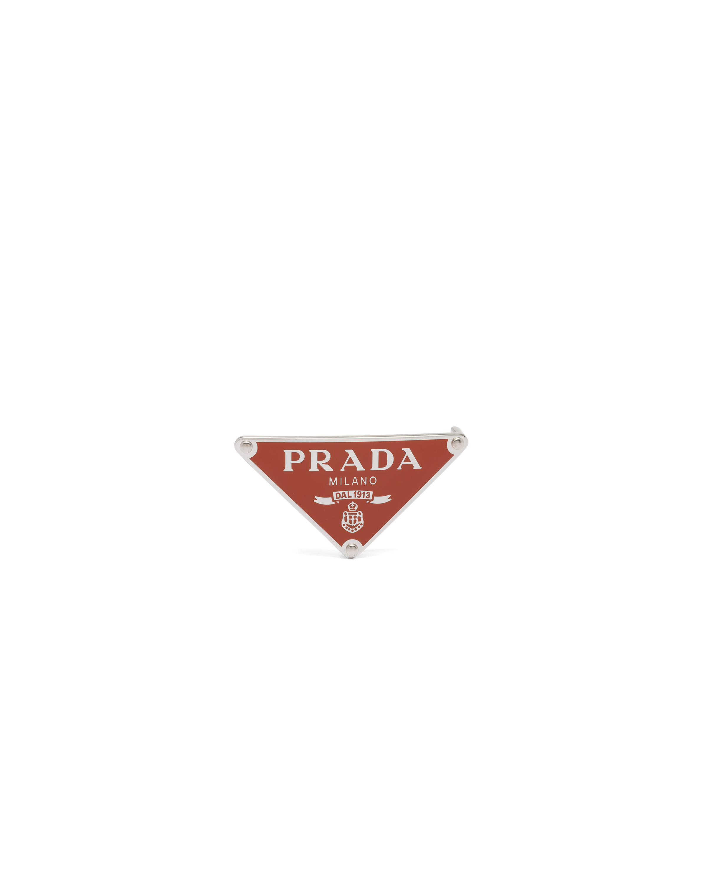 Prada Emaillierte Gürtelschliesse Aus Metall In Papaya
