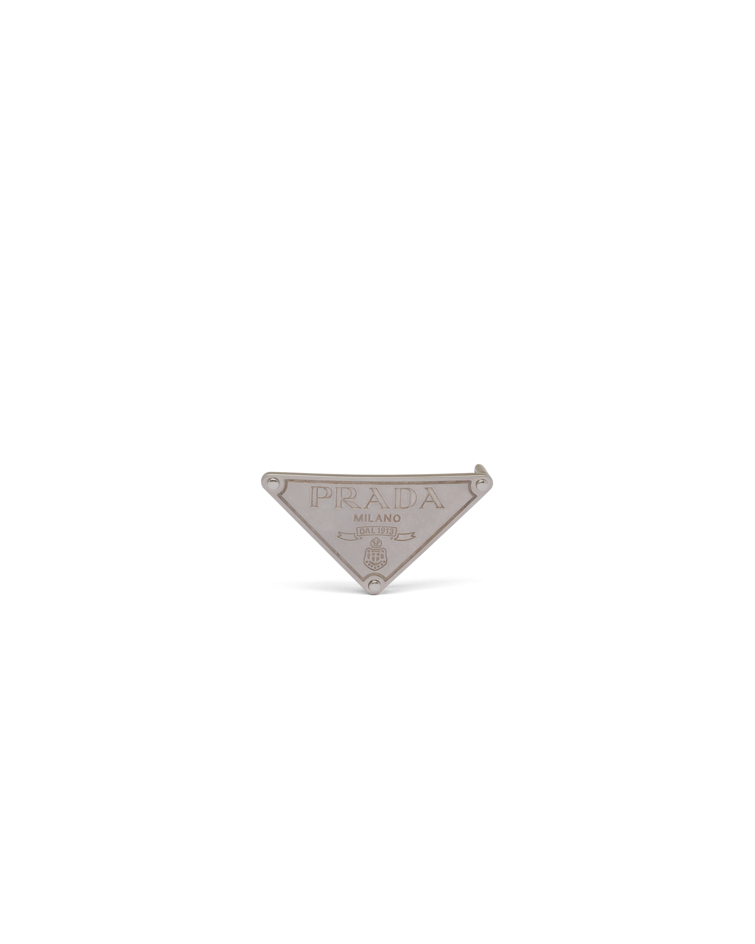 Prada Logo Details Belt Buckle In Dark Grey