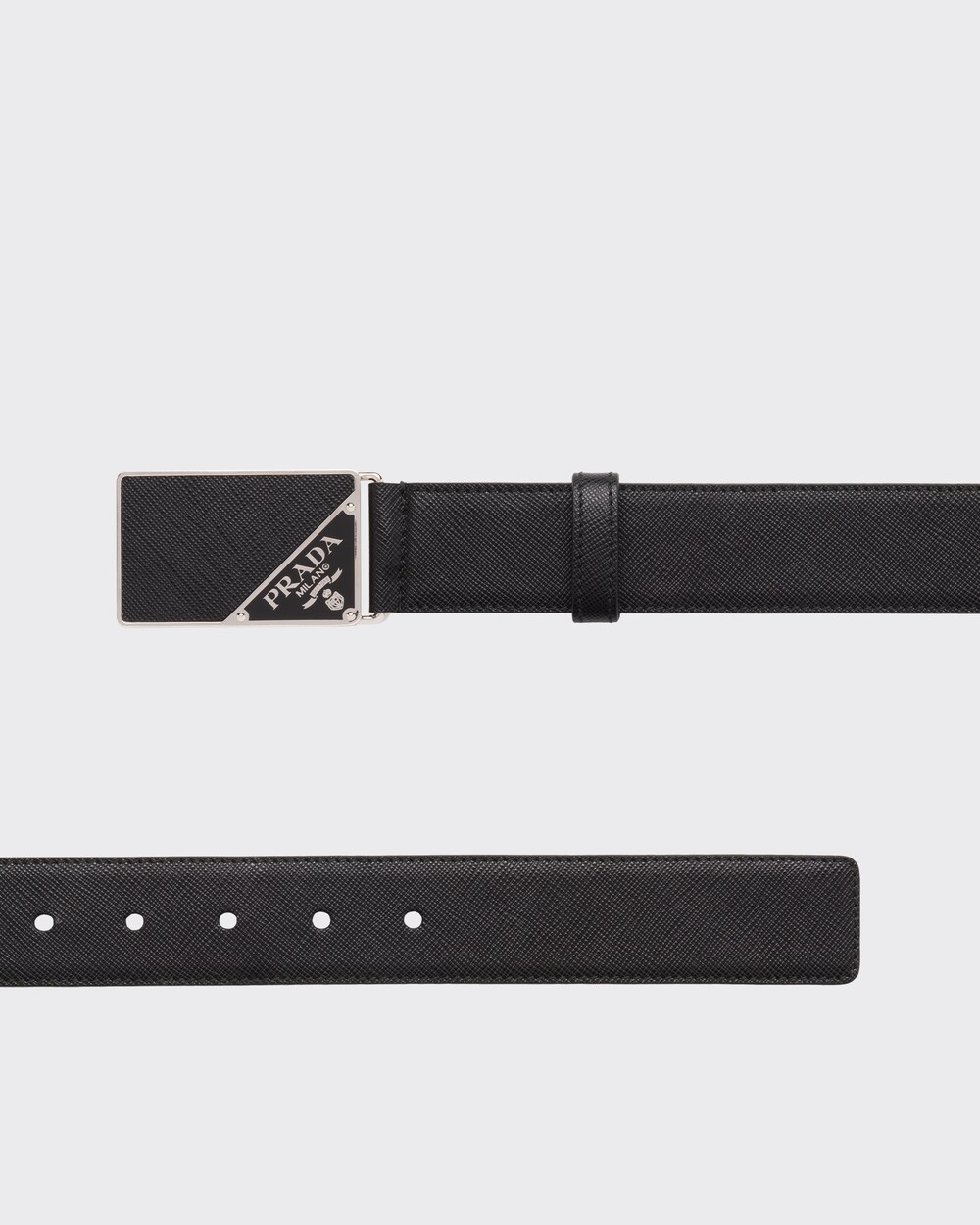 Black Saffiano Leather Belt Prada