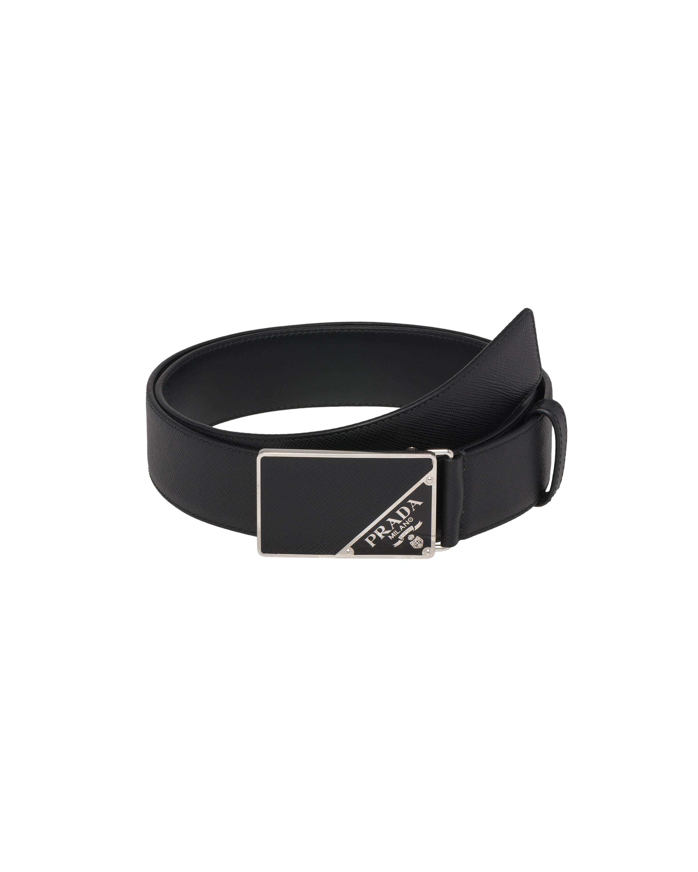 Black Saffiano Leather Belt | Prada