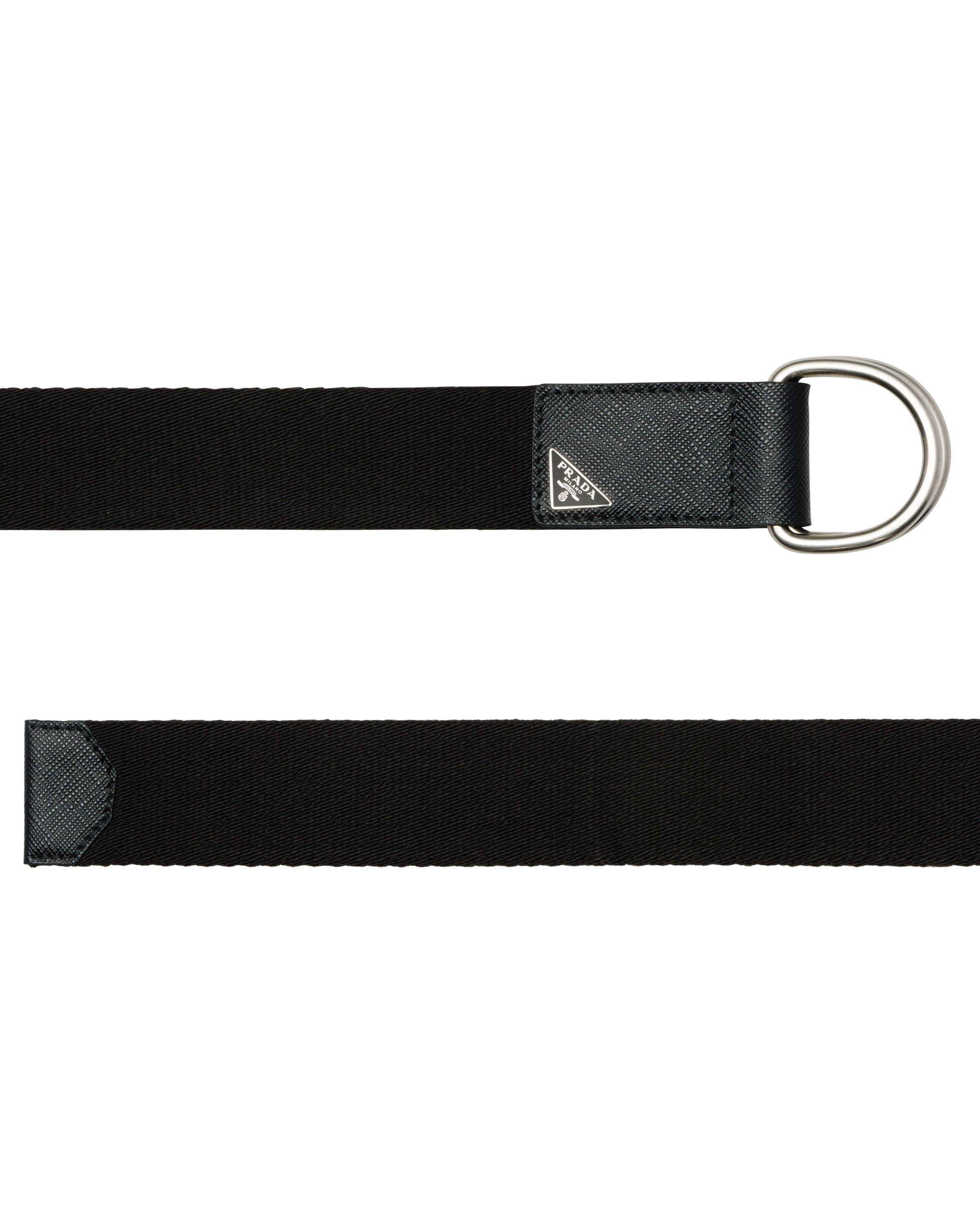 Black Woven Nylon Belt Prada