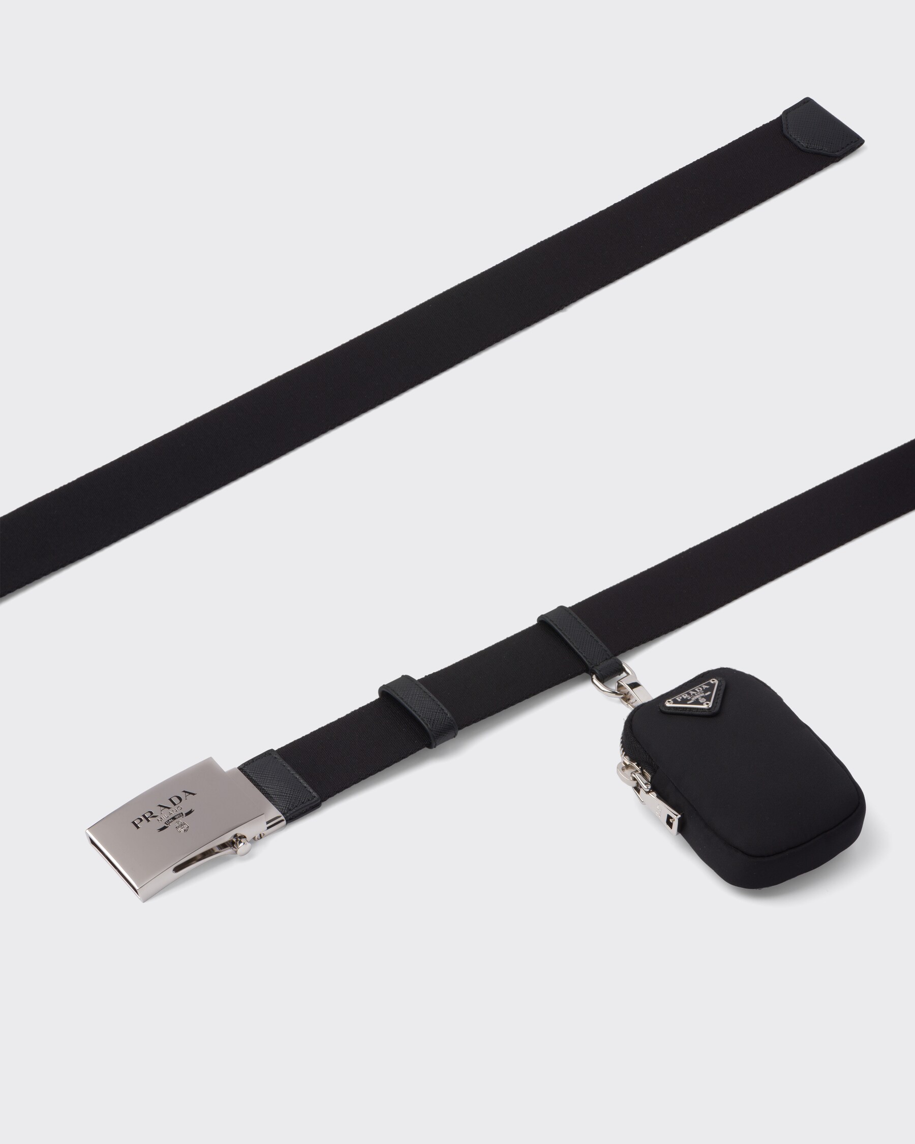 Prada Black Polyester Thin Belt