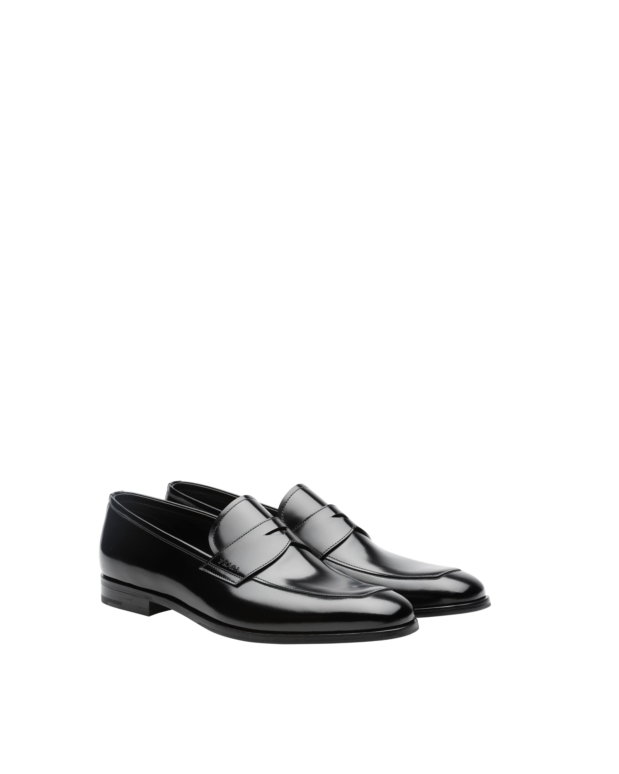 leather chain loafers by prada