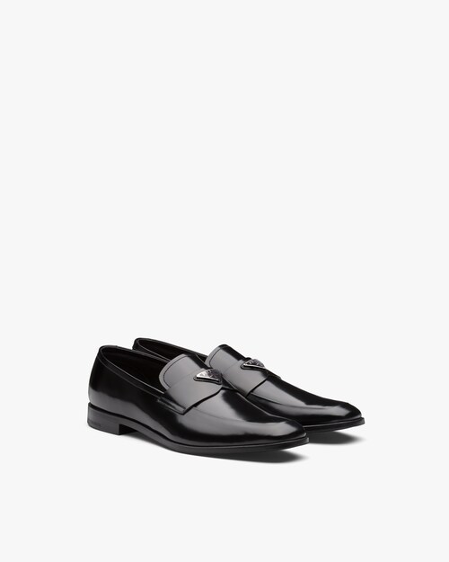 prada brushed leather loafers