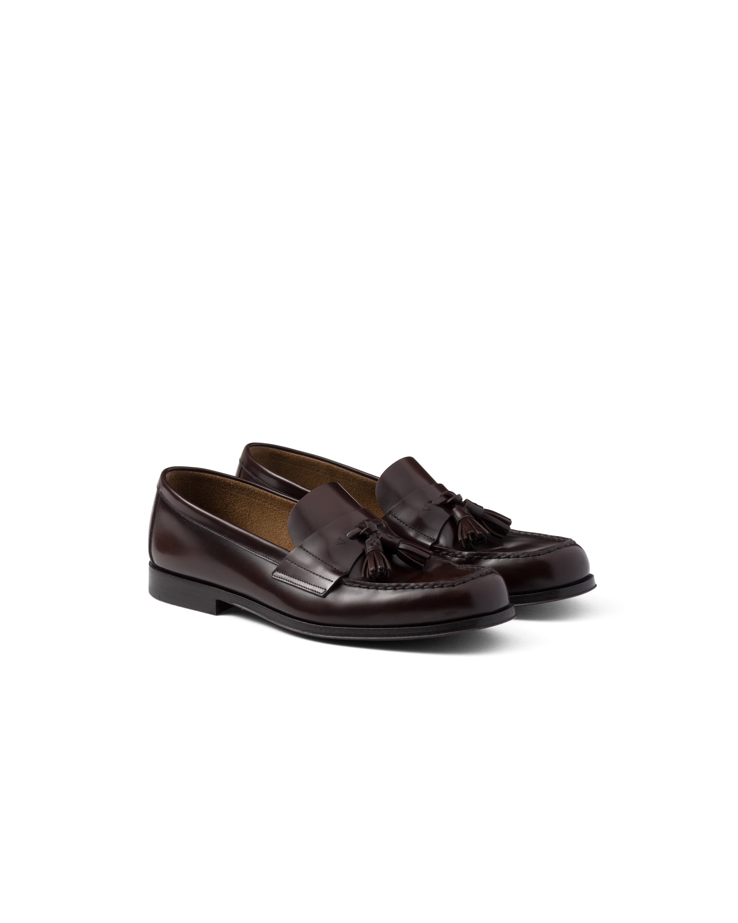Prada Mocassins En Cuir Brossé, Homme, Terre De Sienne, Taille 11,5