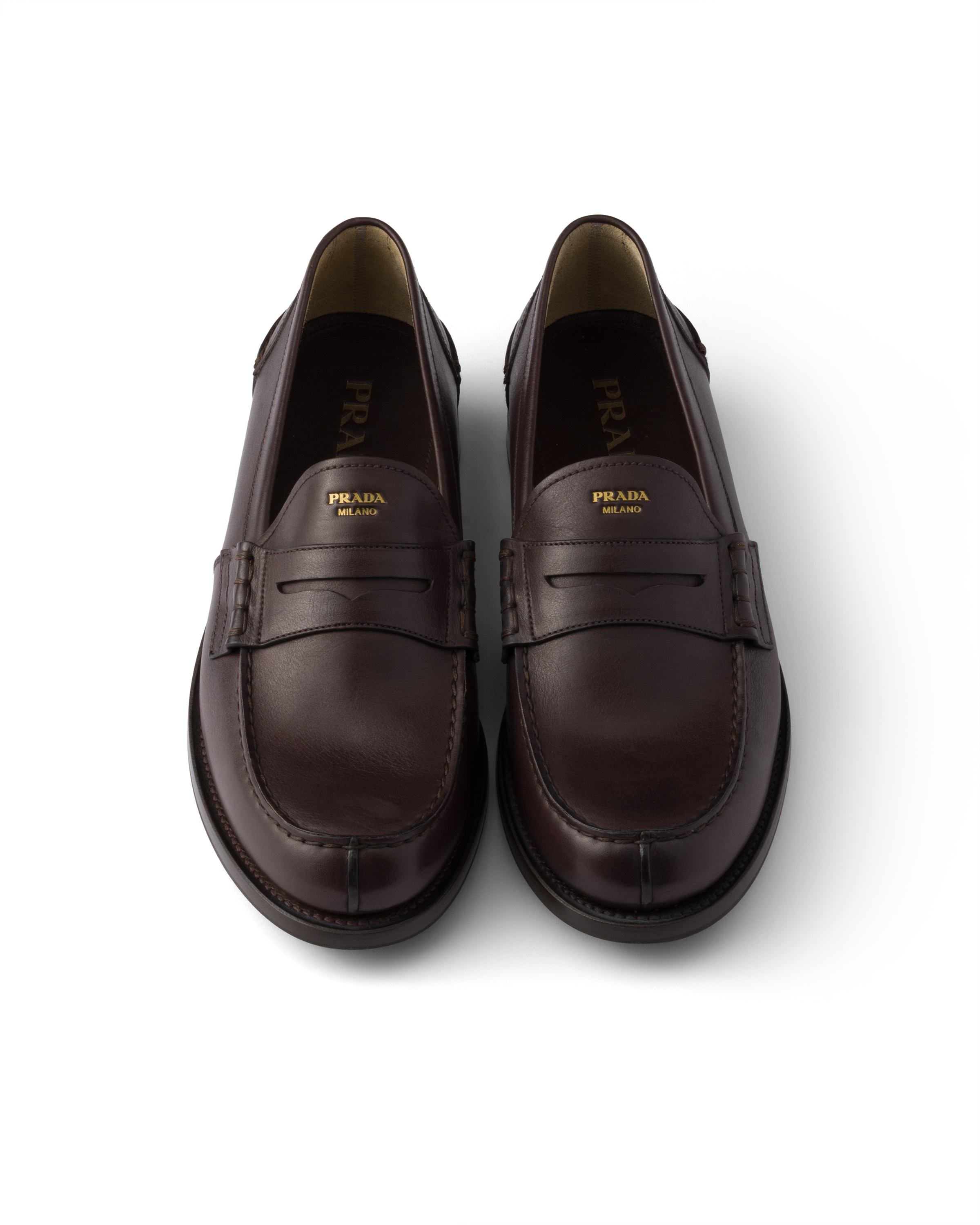 Prada Leather Loafers In Multi