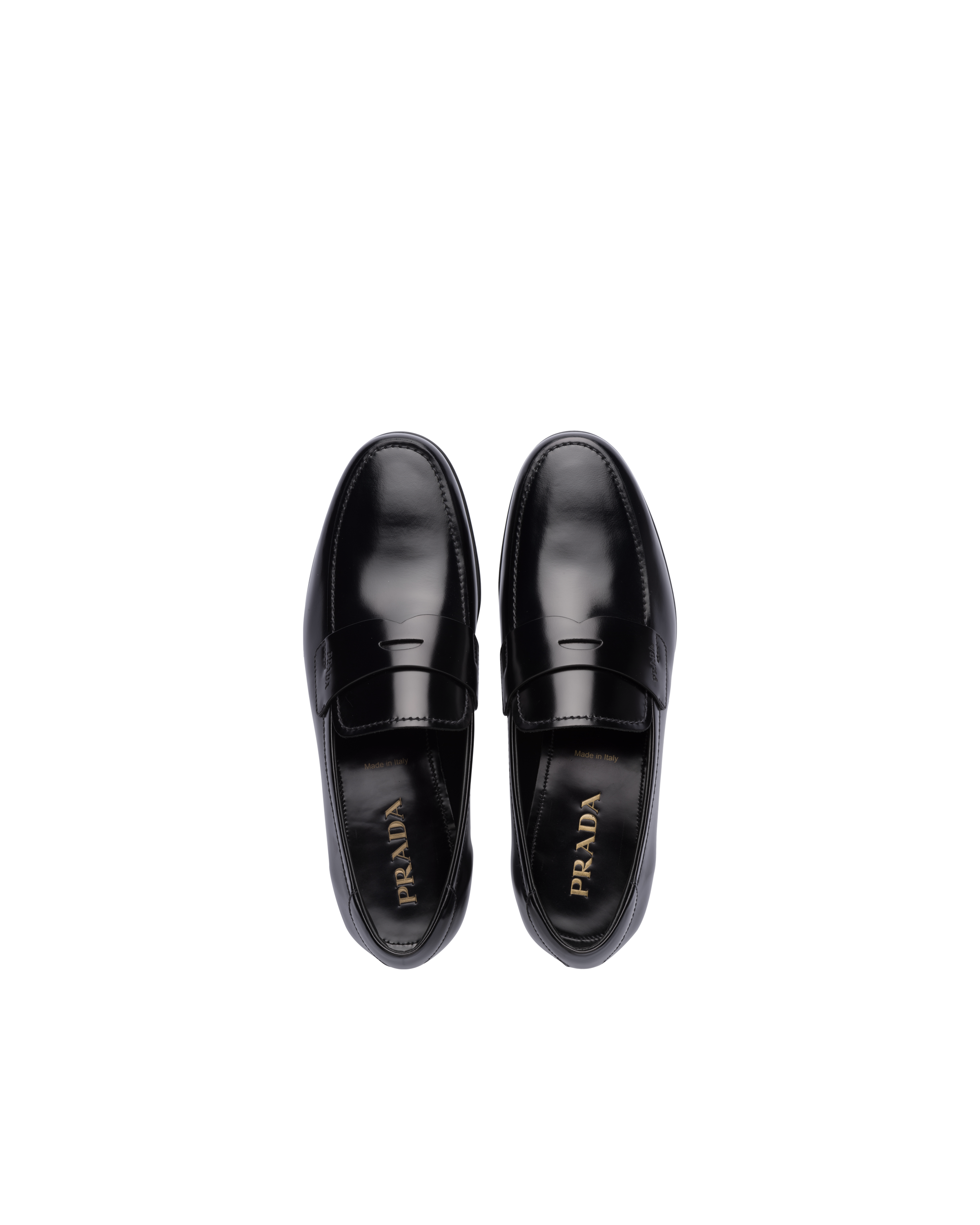 Black Brushed leather loafers | Prada