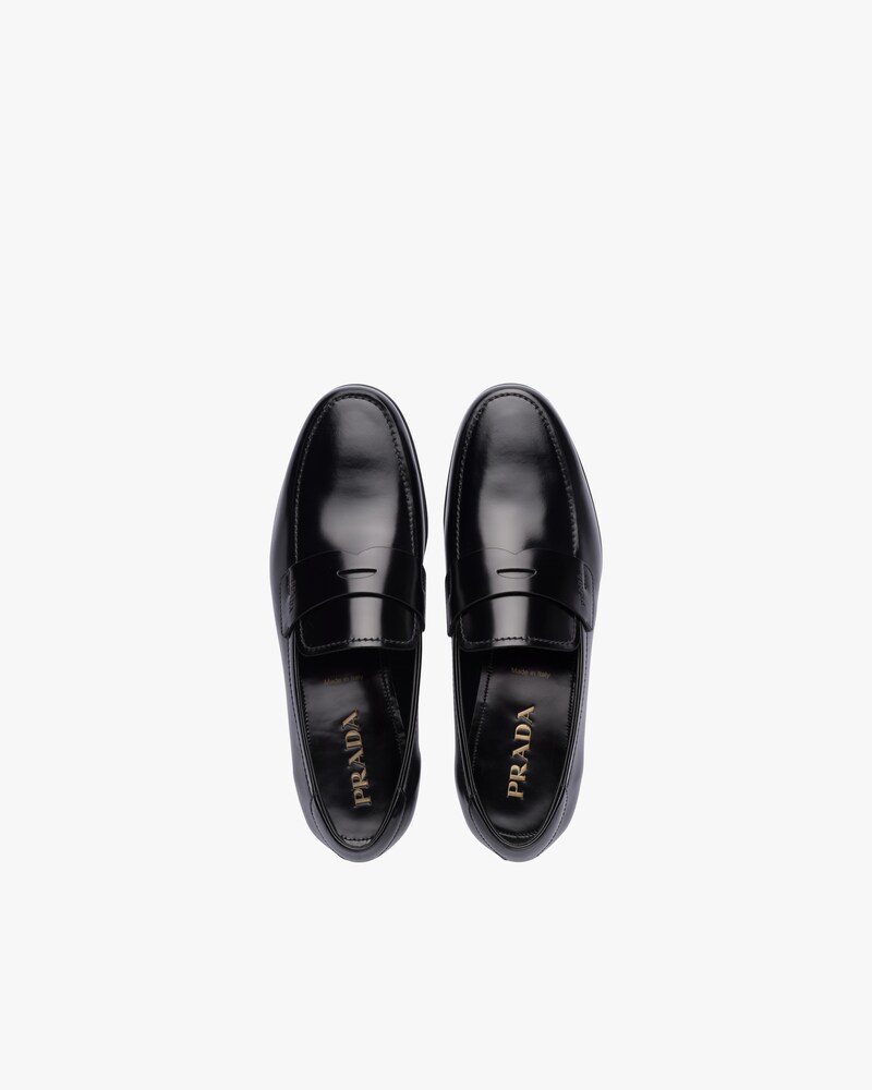 prada leather loafers