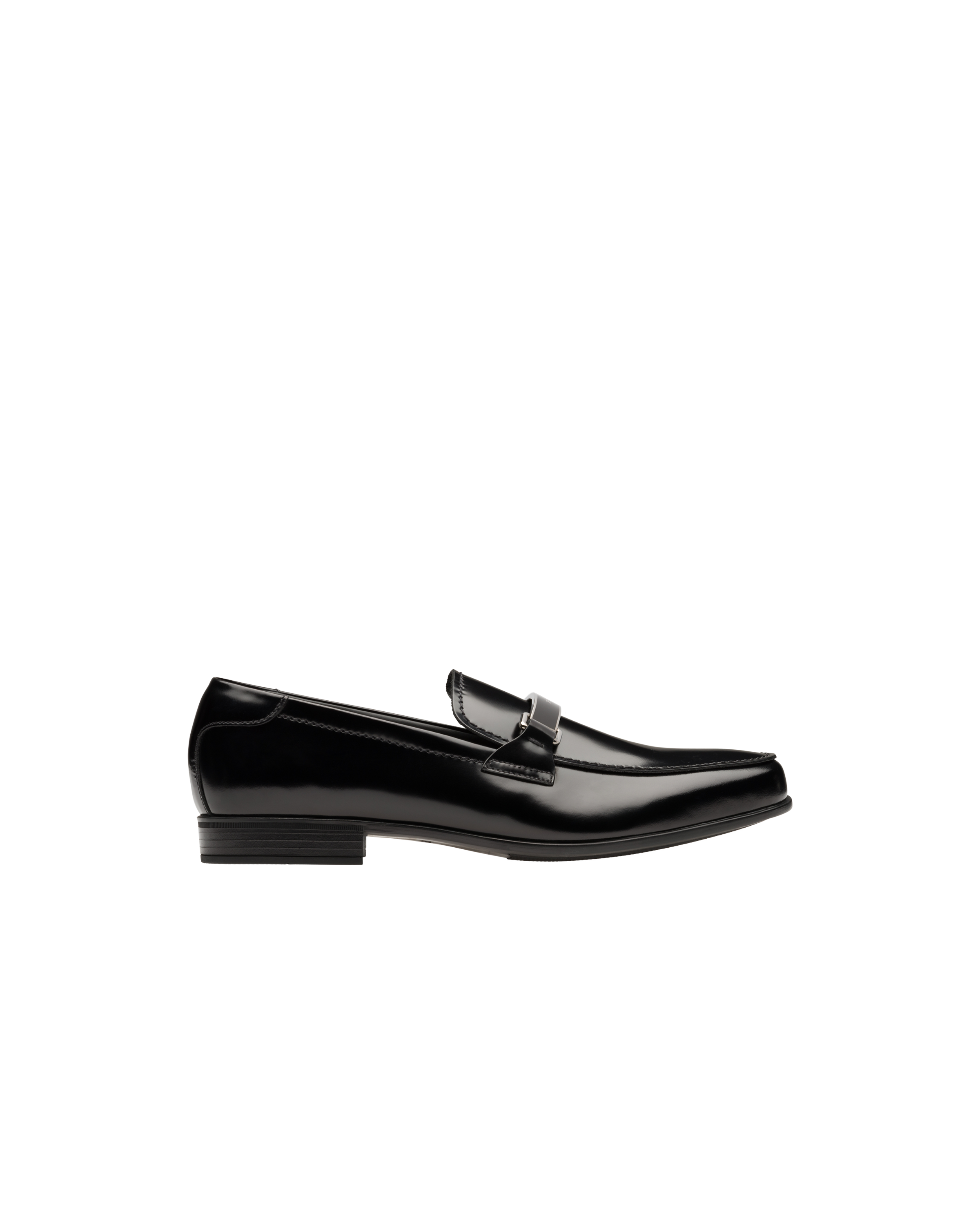 Black Brushed leather loafers | Prada