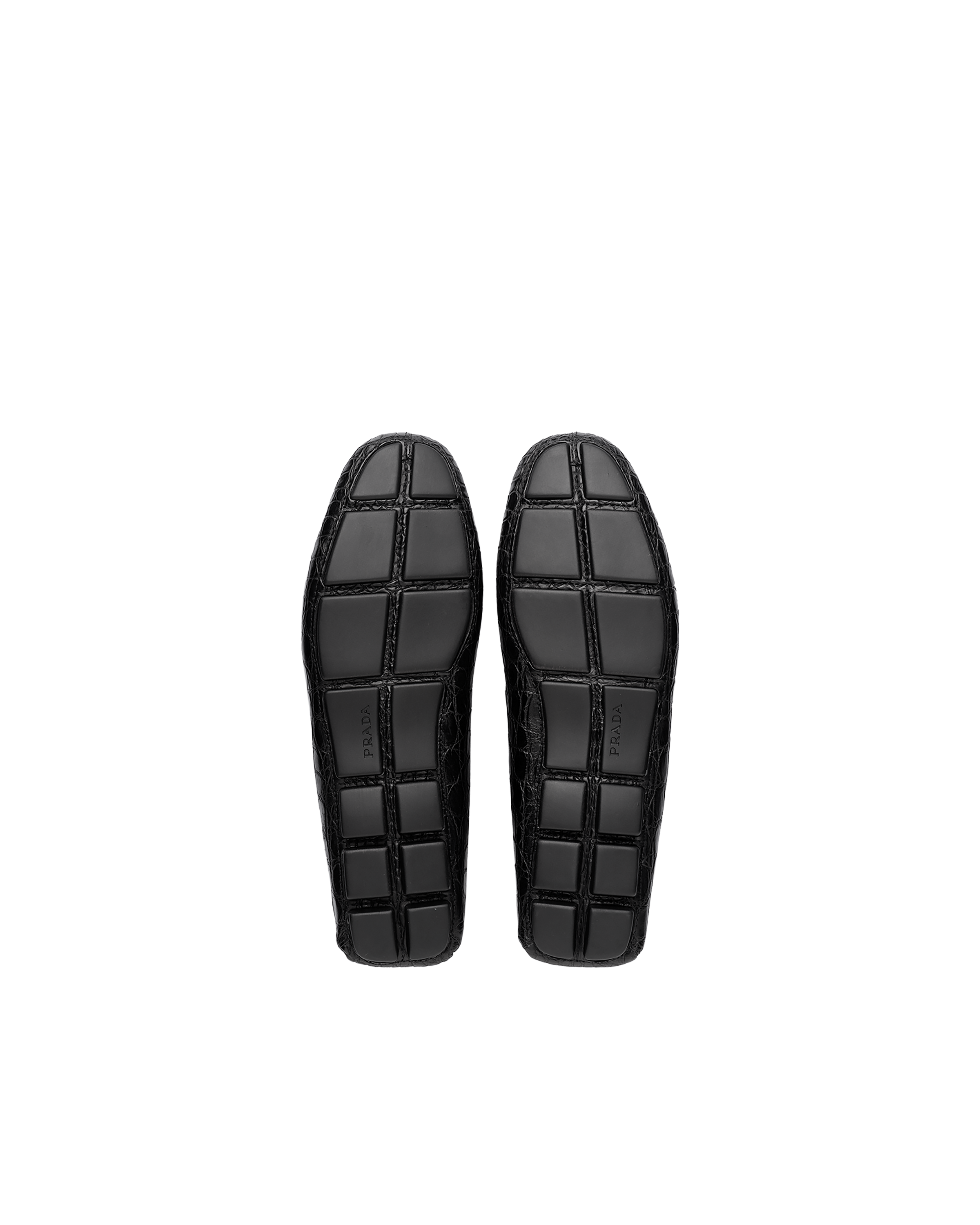 Black Crocodile Leather Loafers PRADA