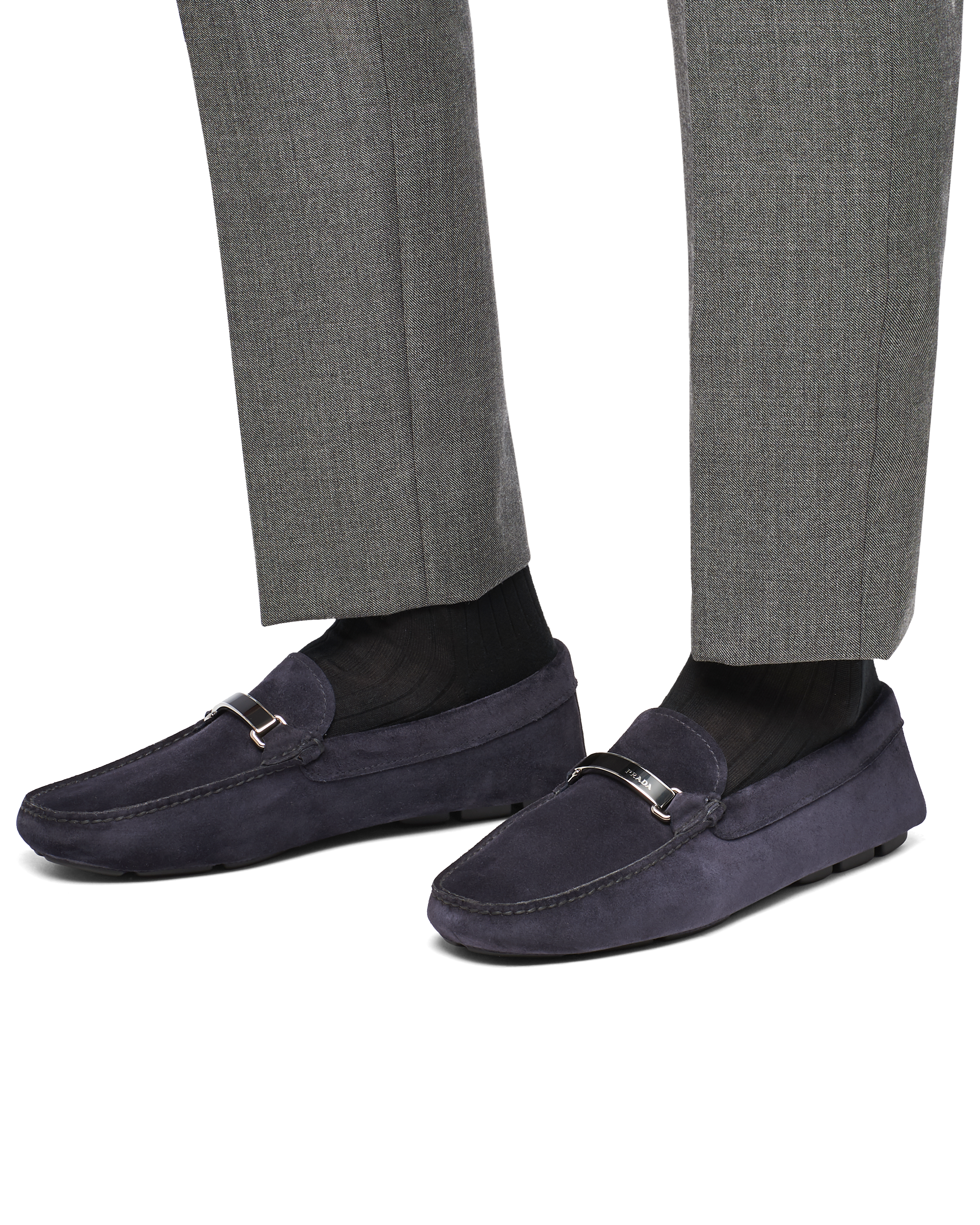 prada suede loafers mens