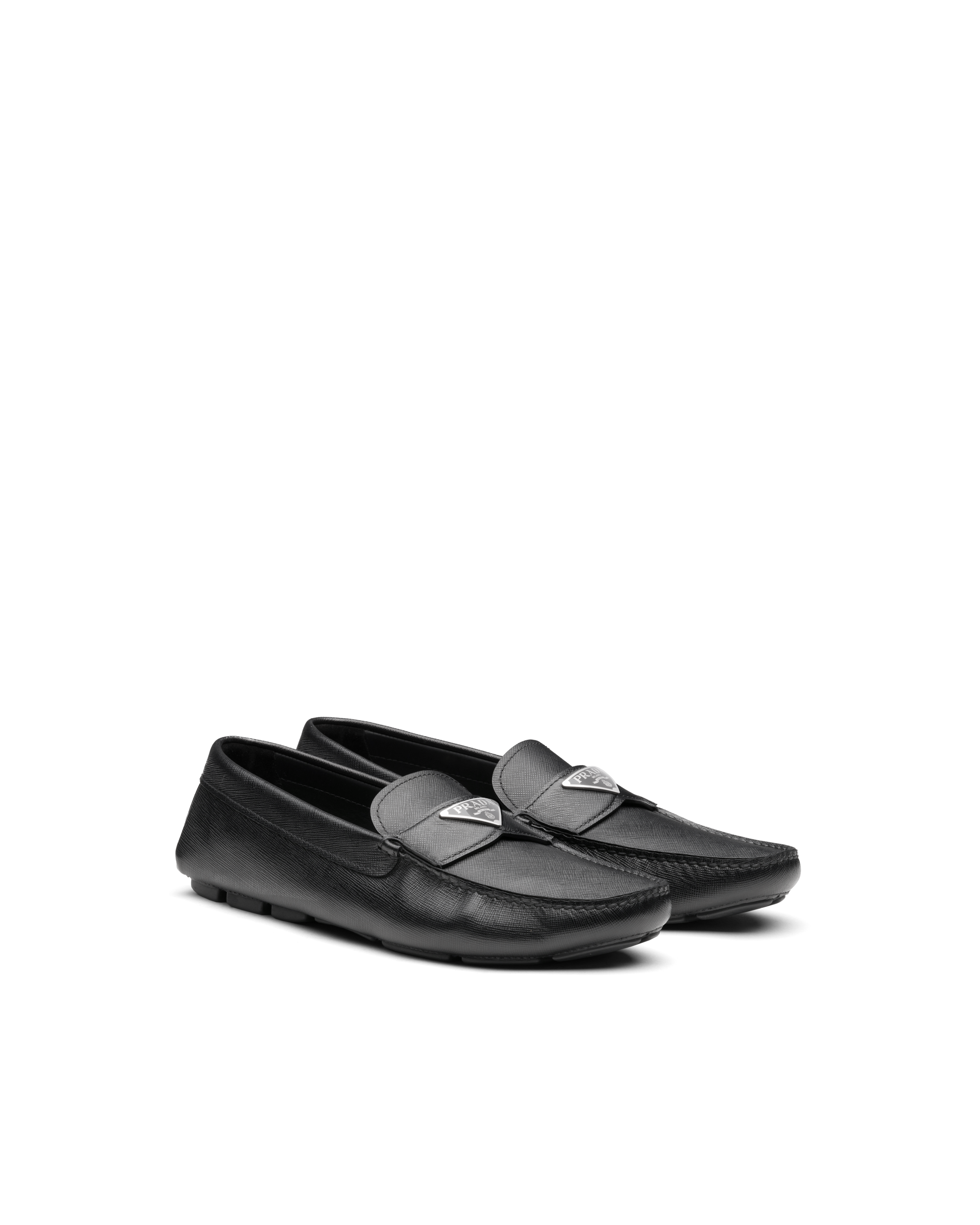 Black Saffiano leather loafers | Prada