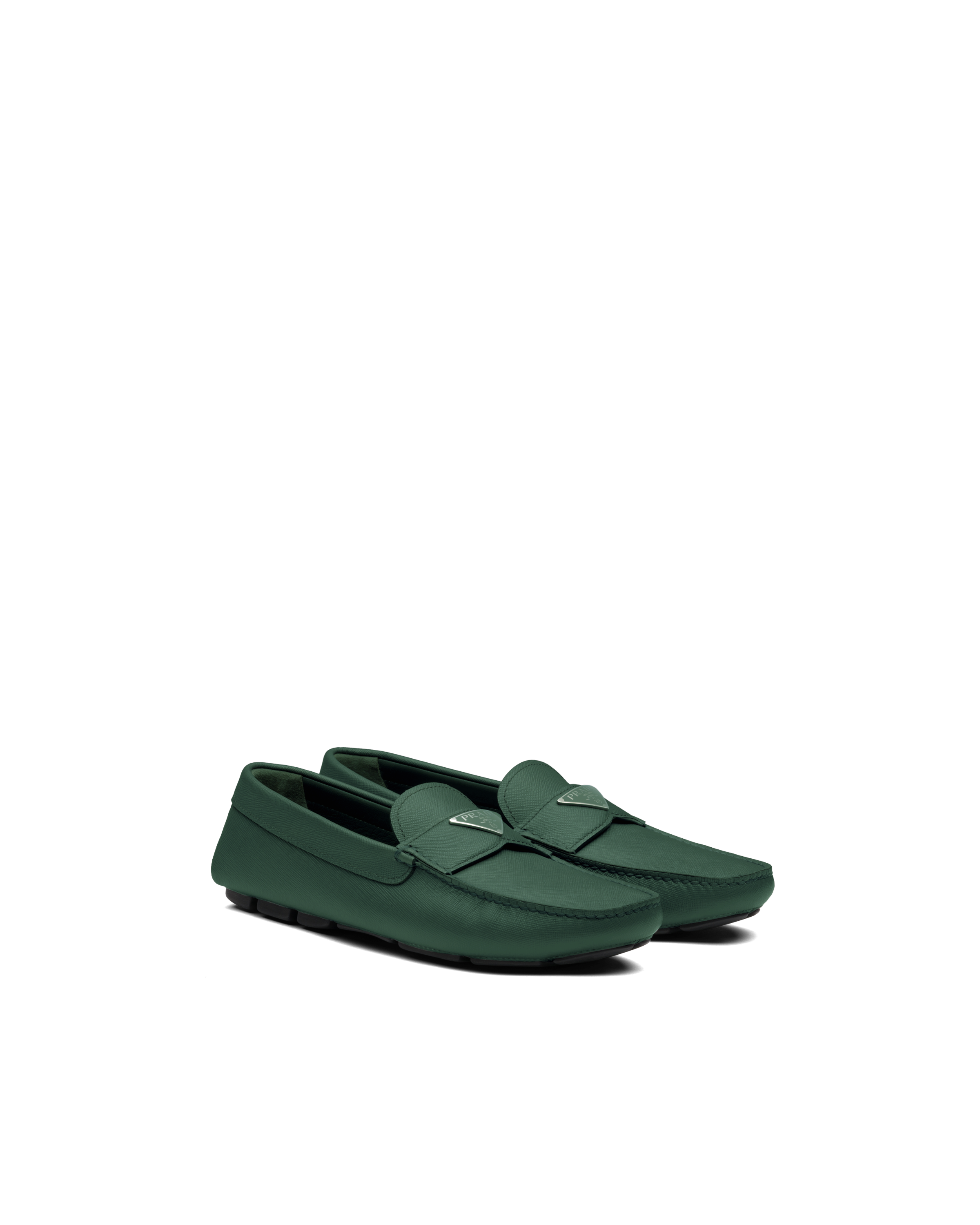 prada loafers green