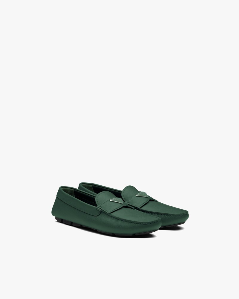 green prada loafers
