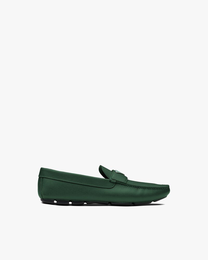 prada green loafers