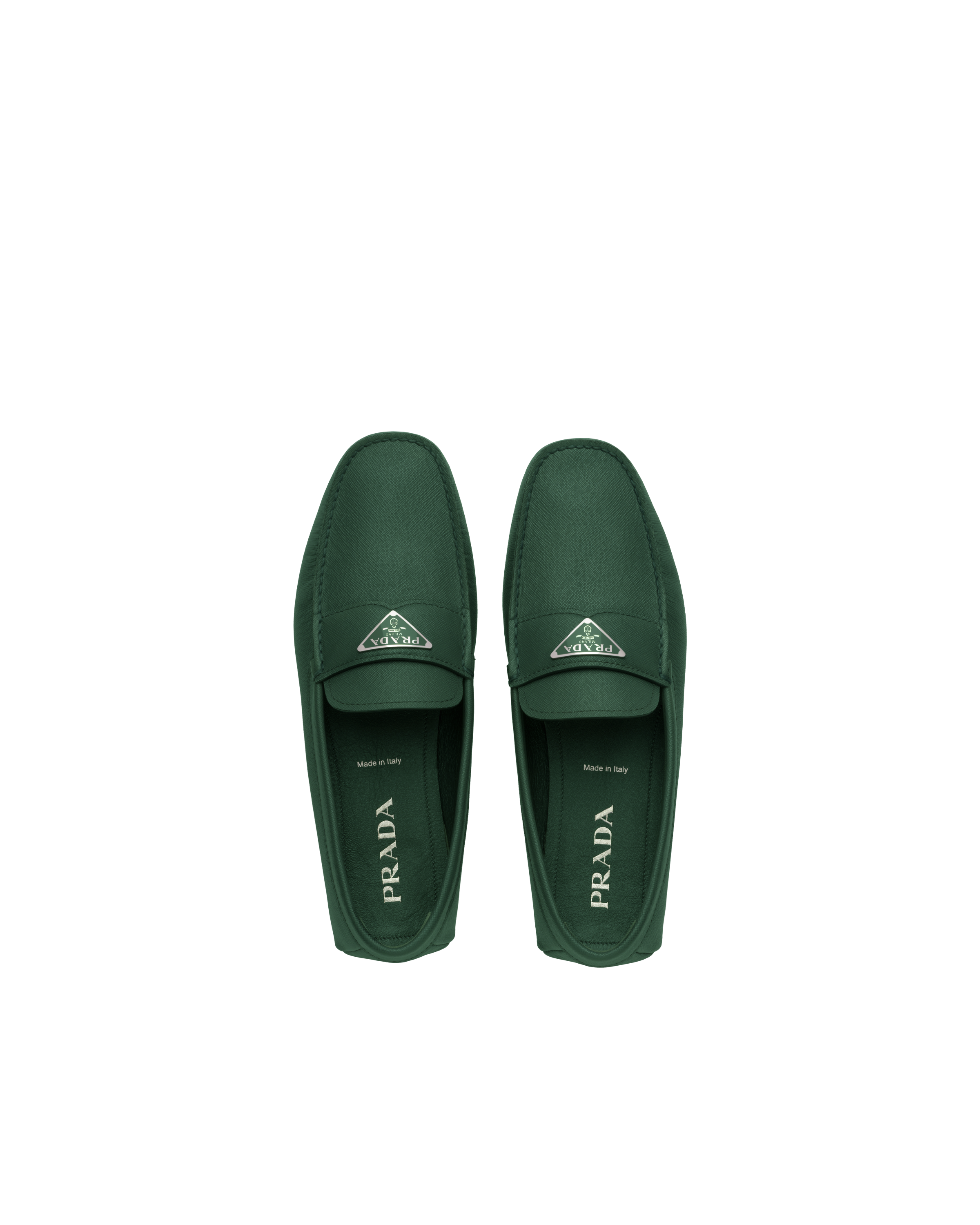 prada loafers green