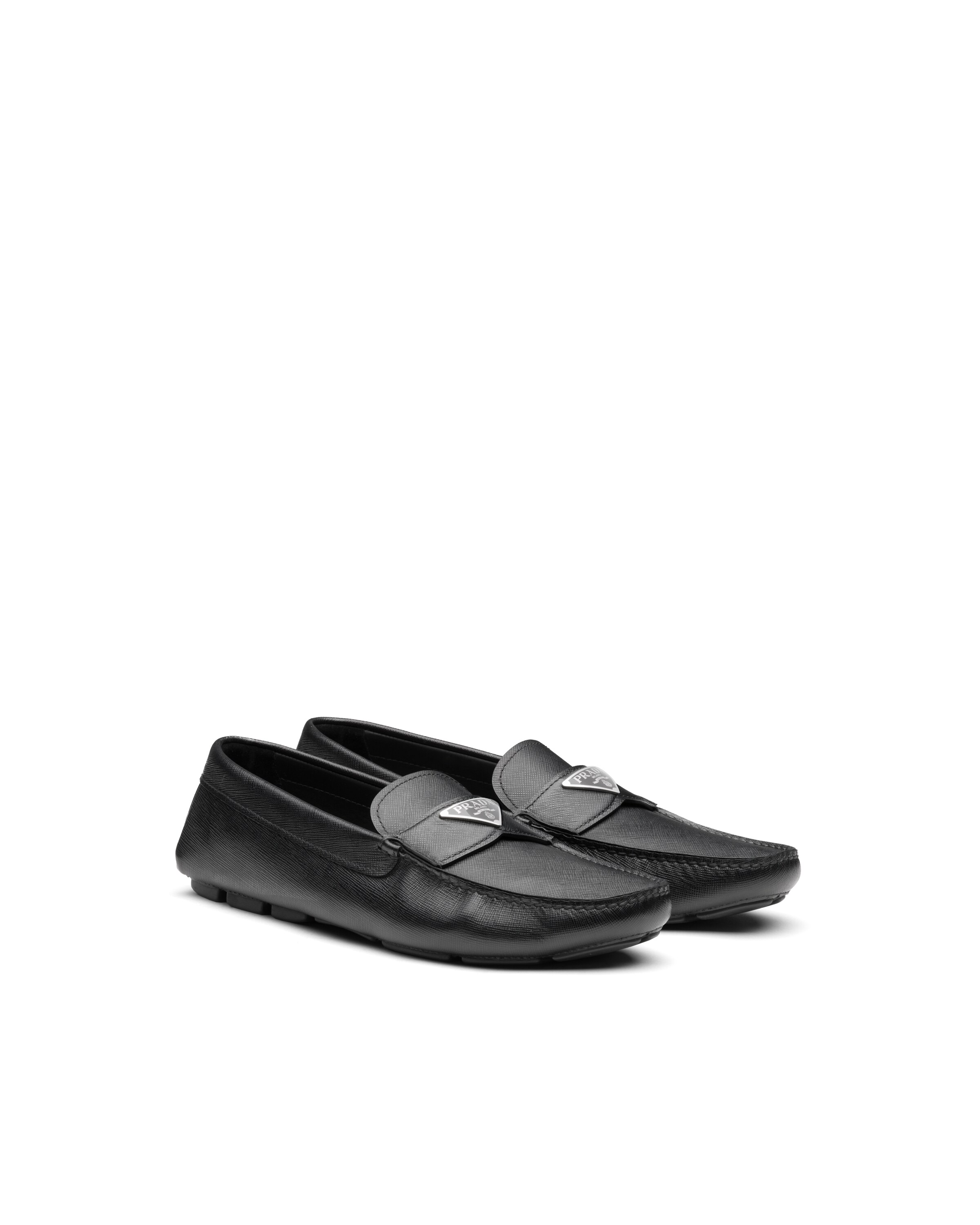Prada Mokassin Aus Leder, Herren, Schwarz, Größe 7,5