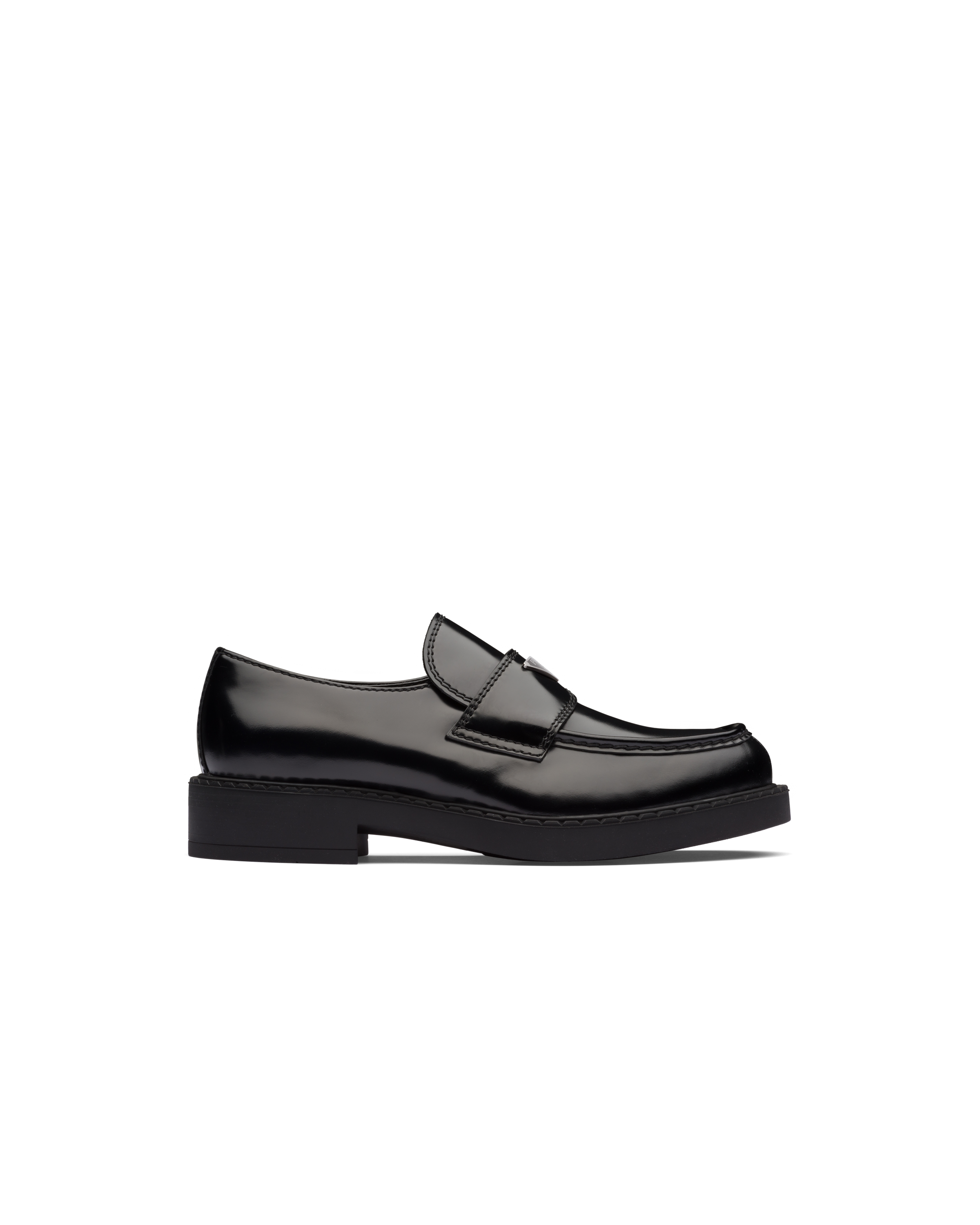 Prada brushed leather loafers mens clearance