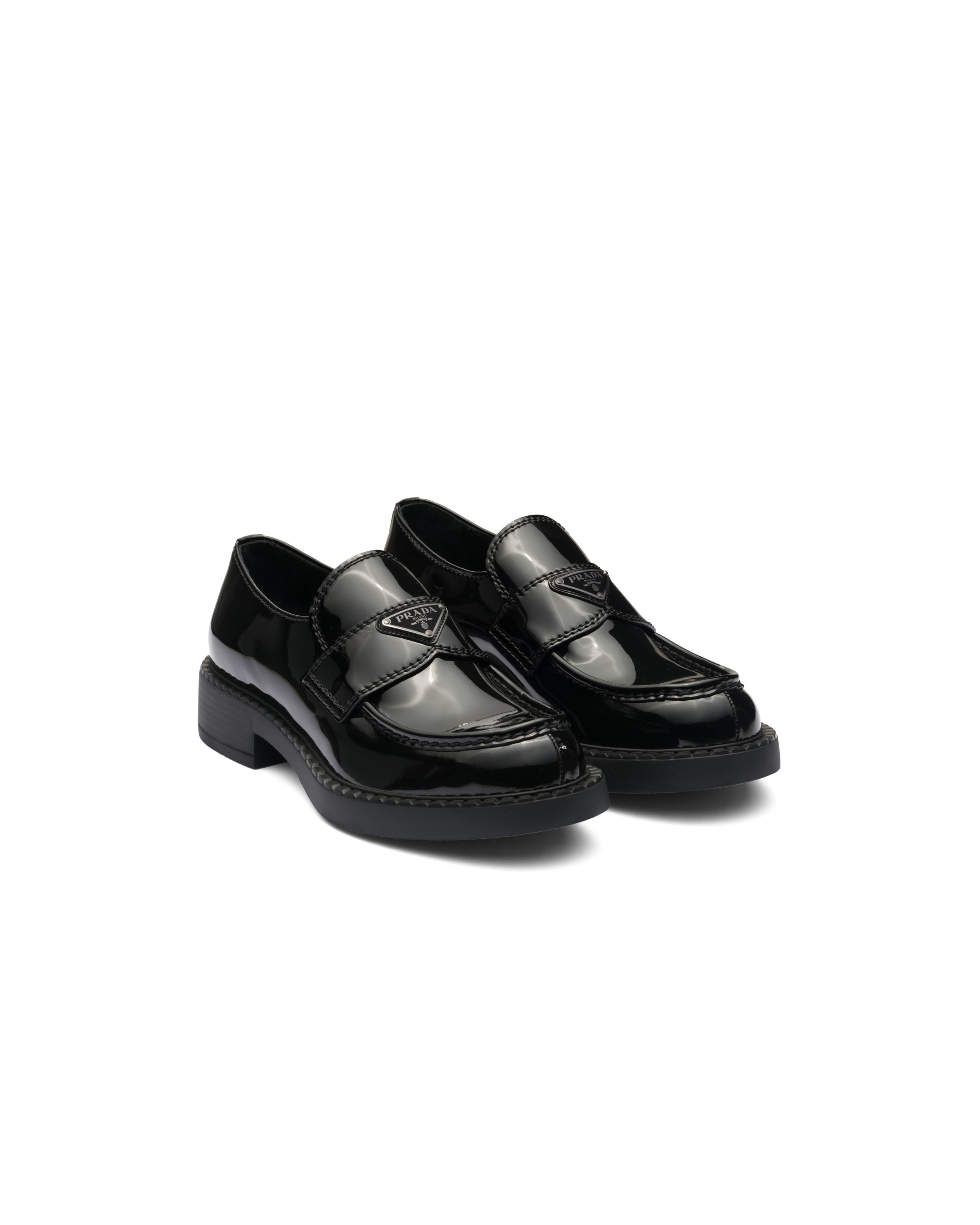 Prada Loafer Chocolate Aus Lackleder, Herren, Schwarz, Größe 7