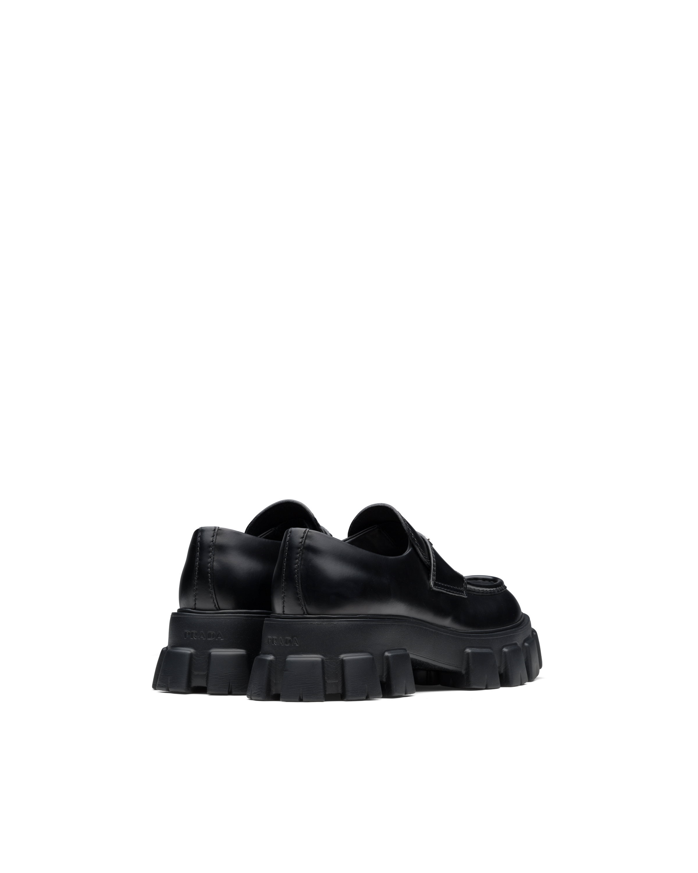 monolith brushed leather pointed loafers