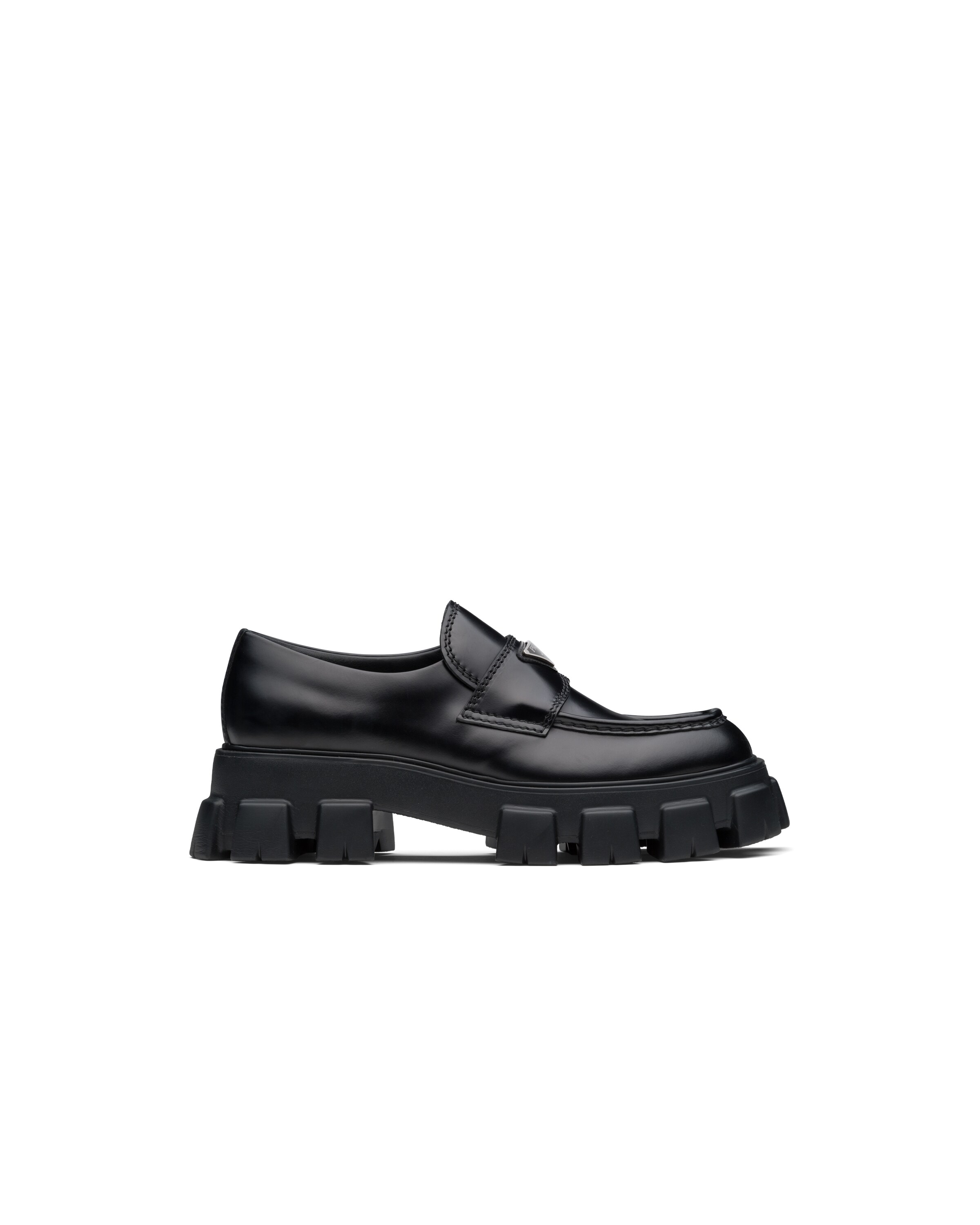 Monolith brushed leather loafers | Prada