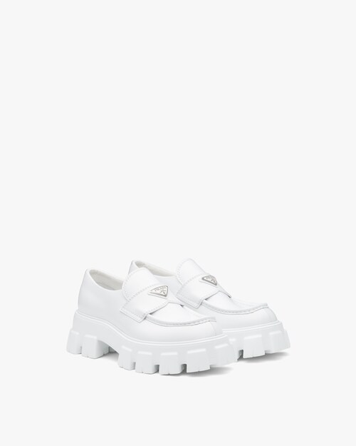 prada white loafers