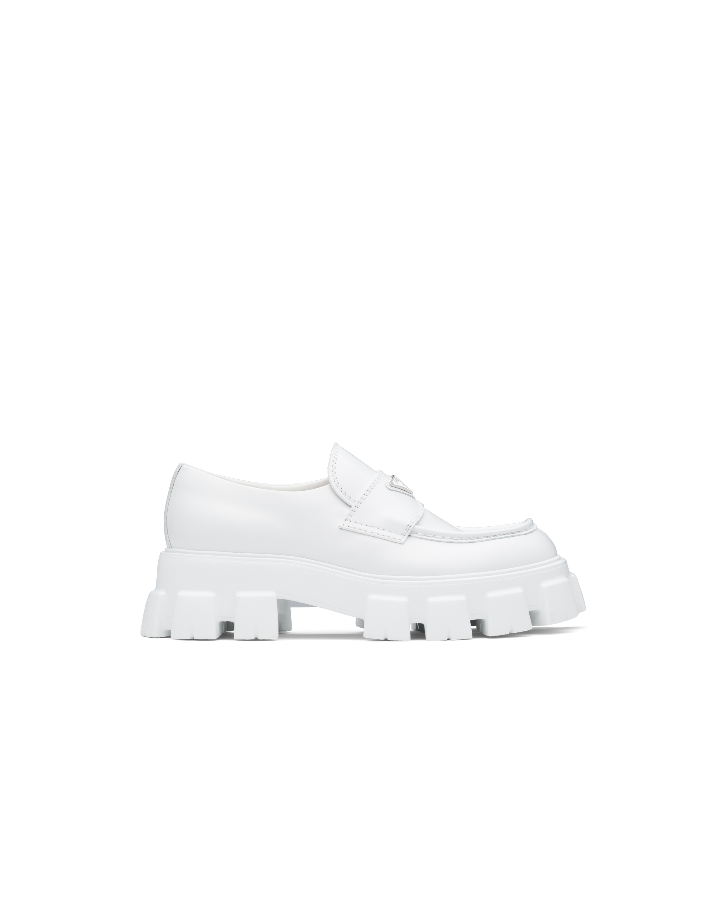 prada brushed leather loafers