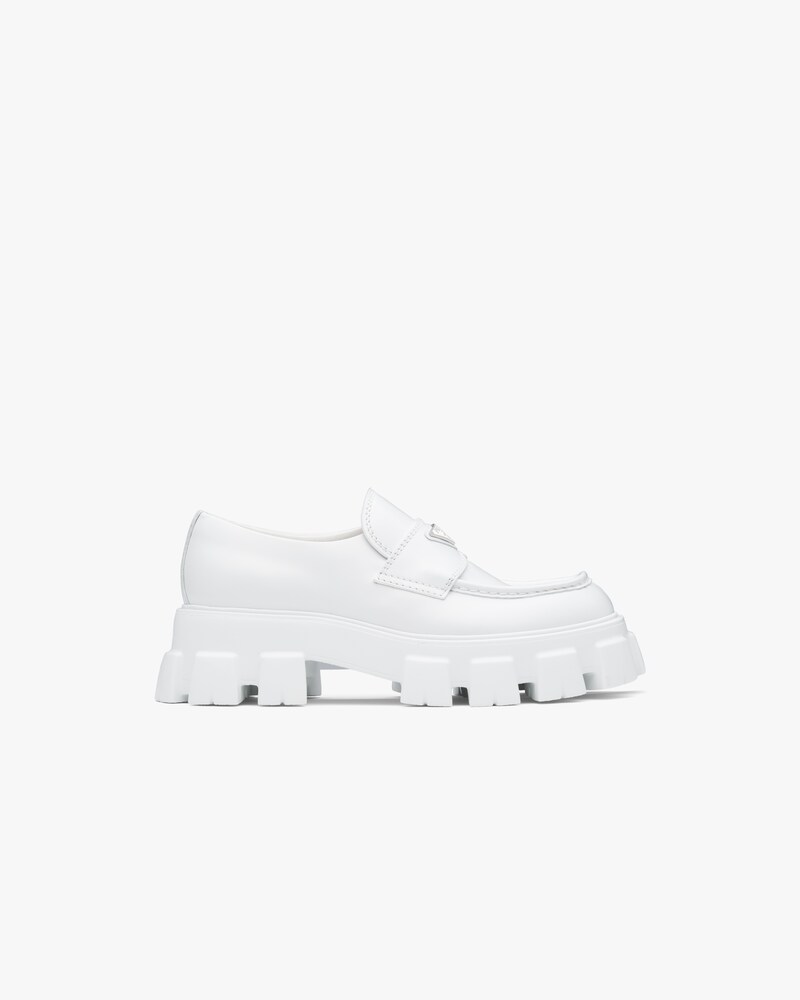 Monolith brushed leather loafers prada clearance