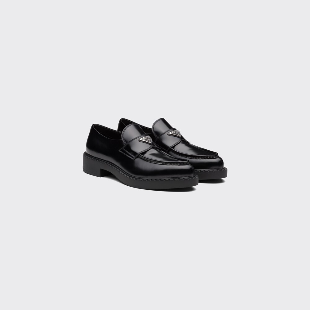 Prada Chocolate拋光皮革無帶便尖頭鞋 1