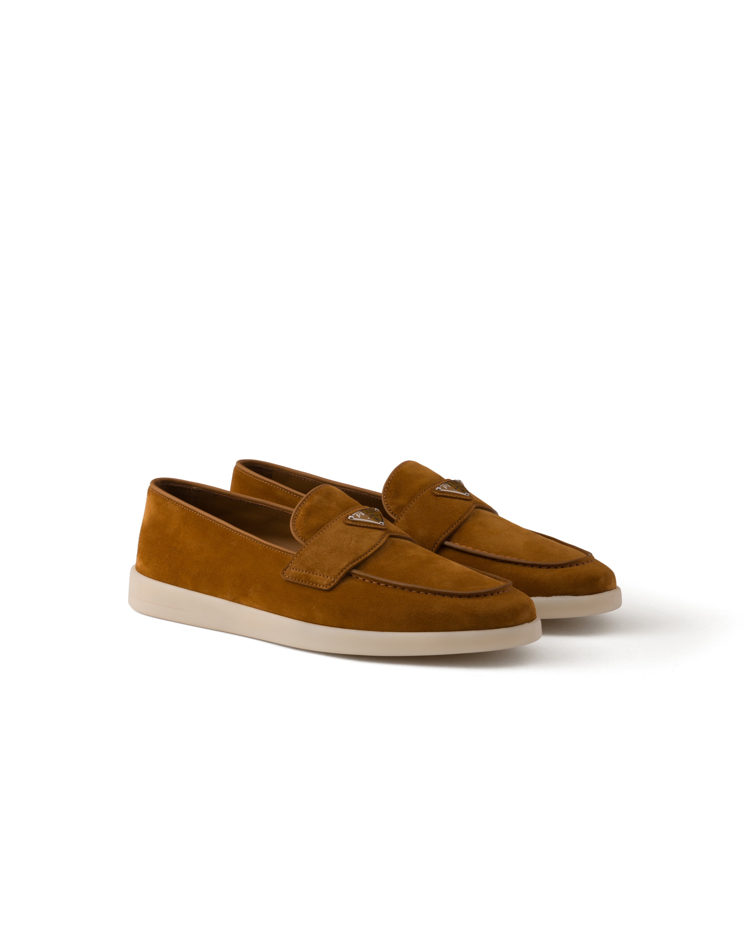 Prada Loafer Aus Wildleder, Herren, Cognac, Größe 6,5