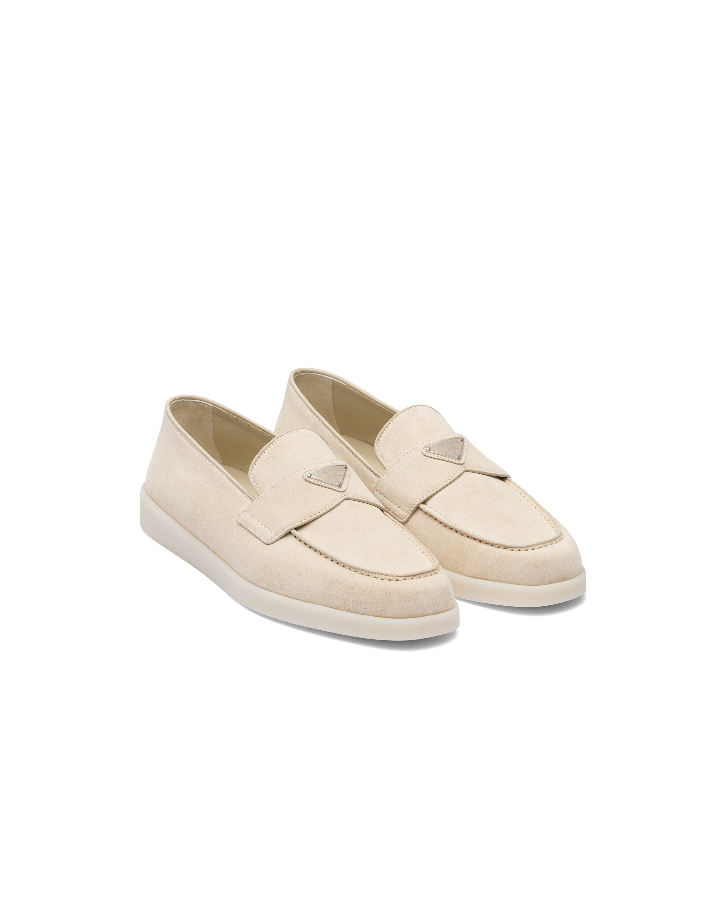 Prada Suede Loafers, Men, Desert Beige, Size 7