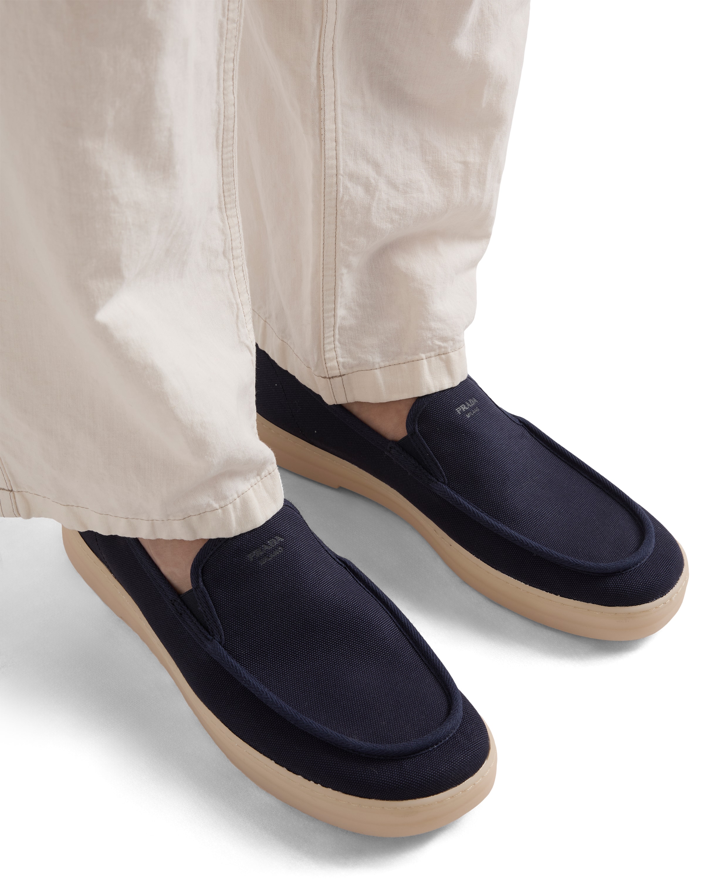 Prada Fabric Loafers In Blue
