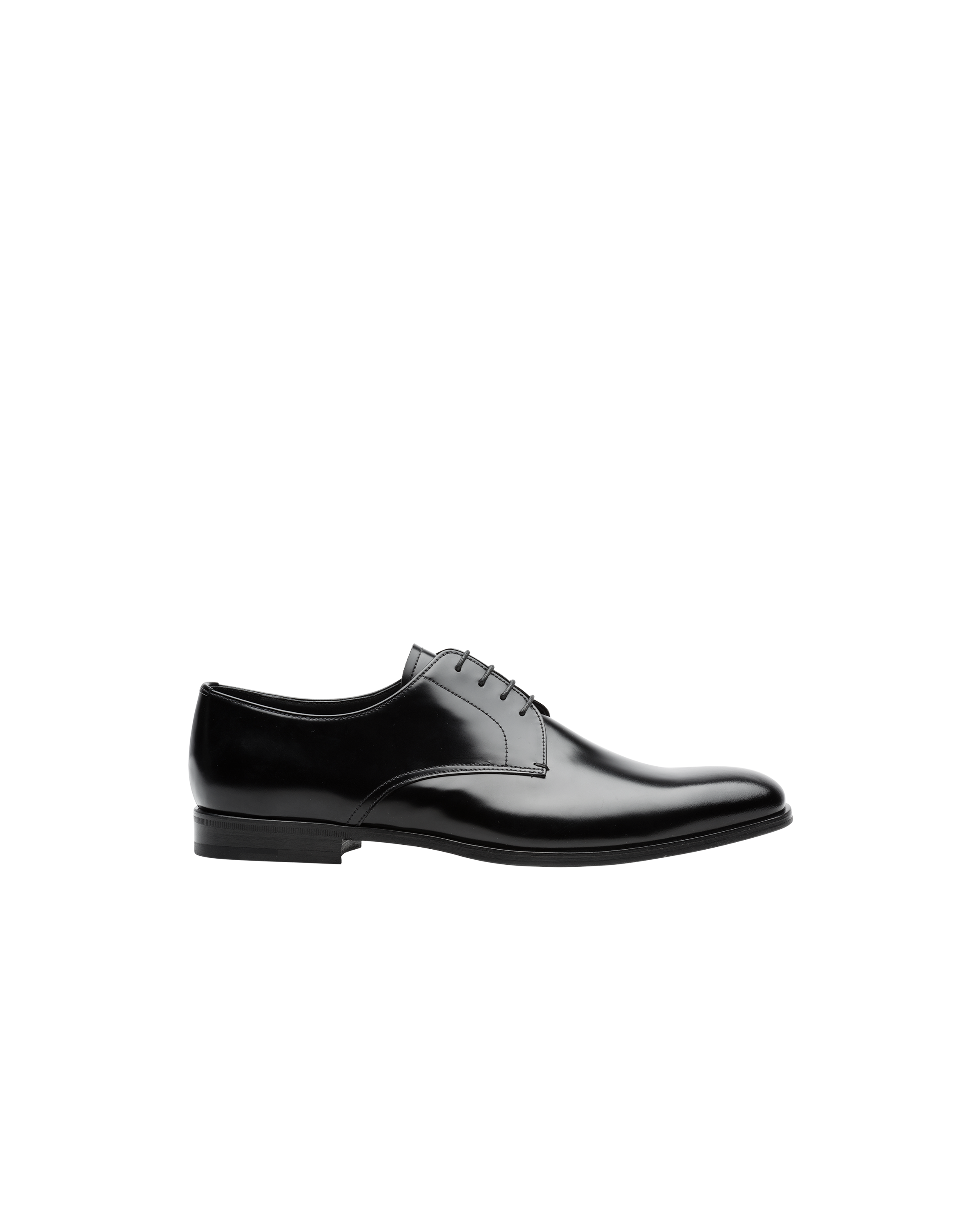 Brushed leather derby shoes | Prada