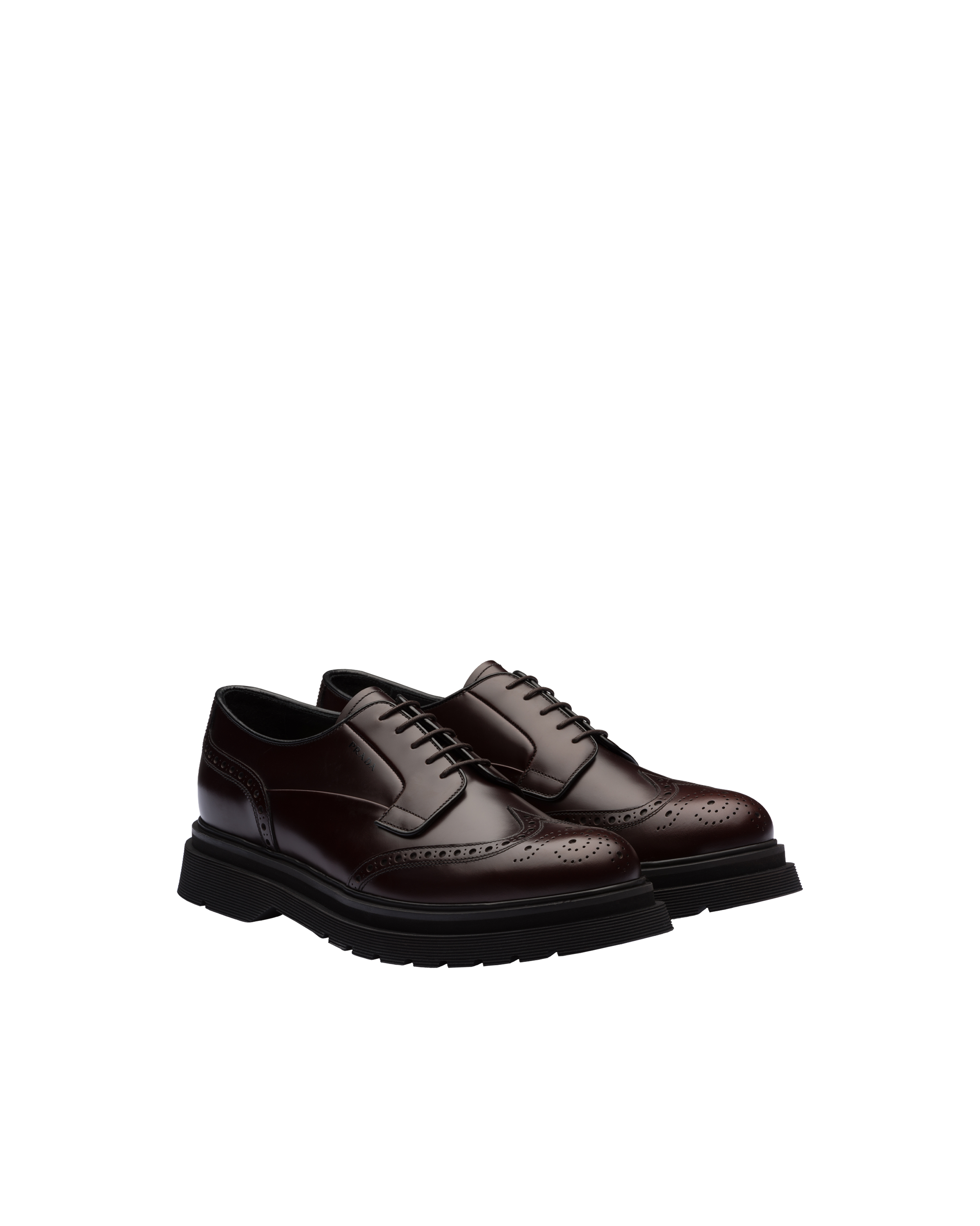 Brushed Leather Derby Shoes | Prada