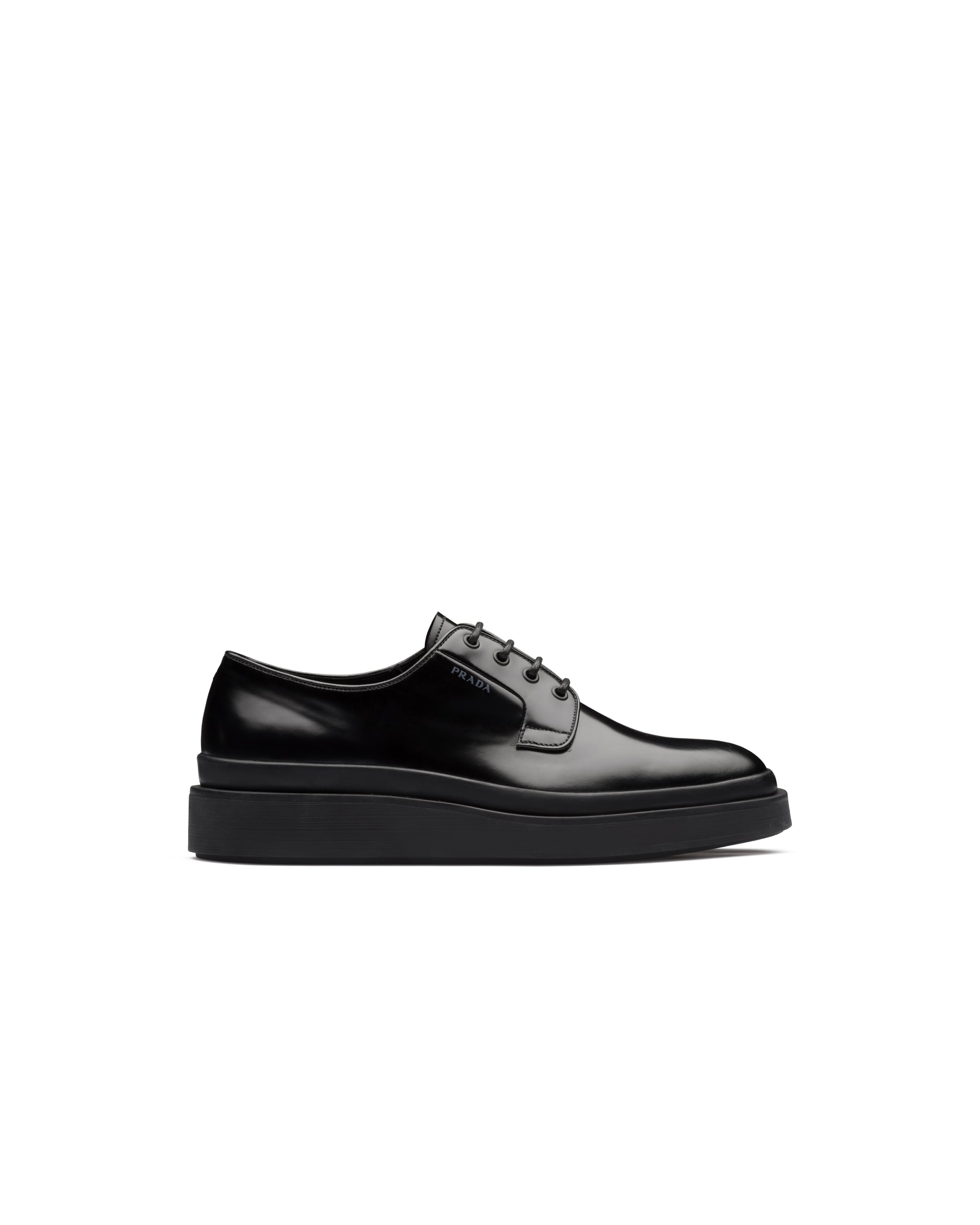 Brushed leather derby shoes Prada
