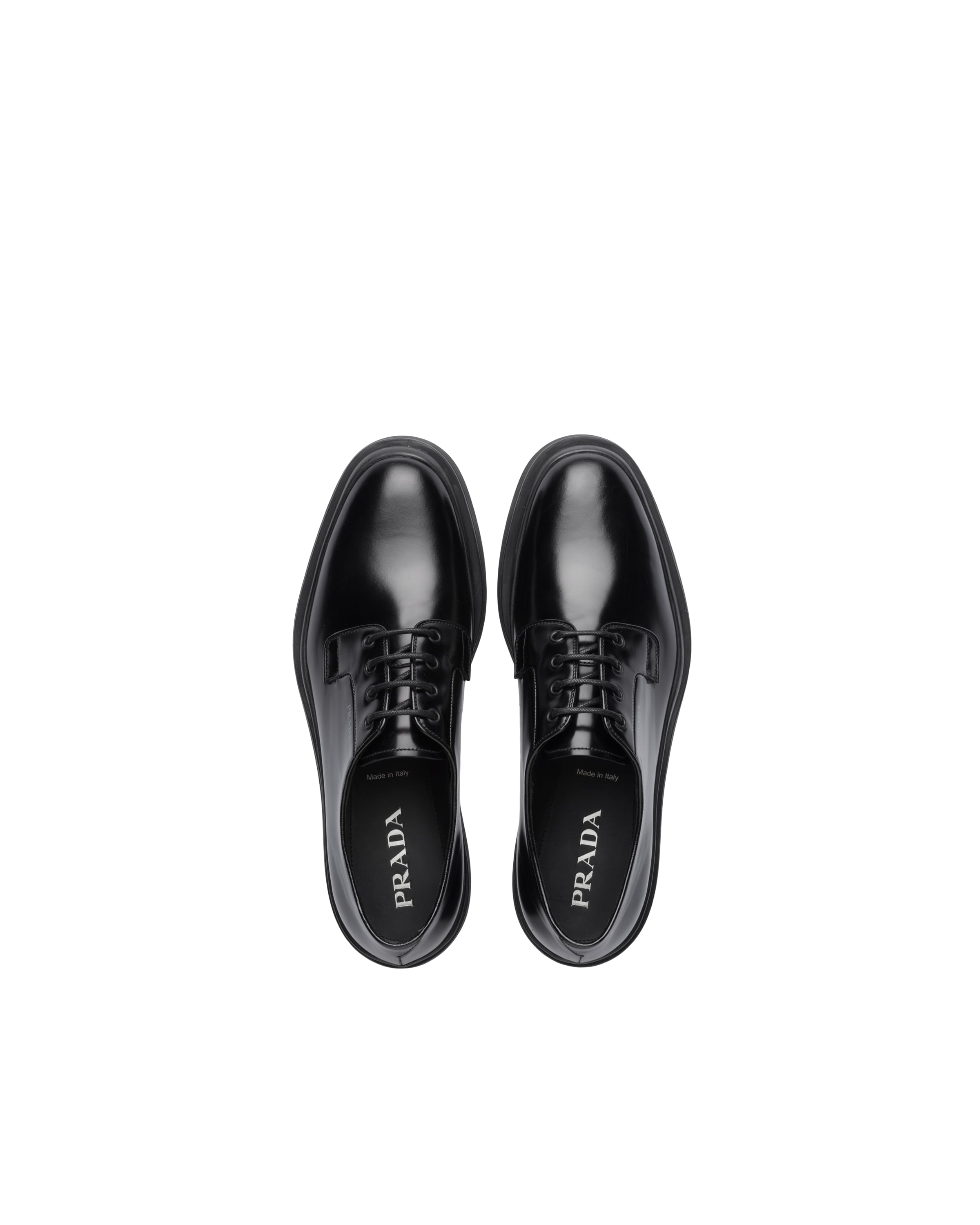 Brushed leather derby shoes Prada